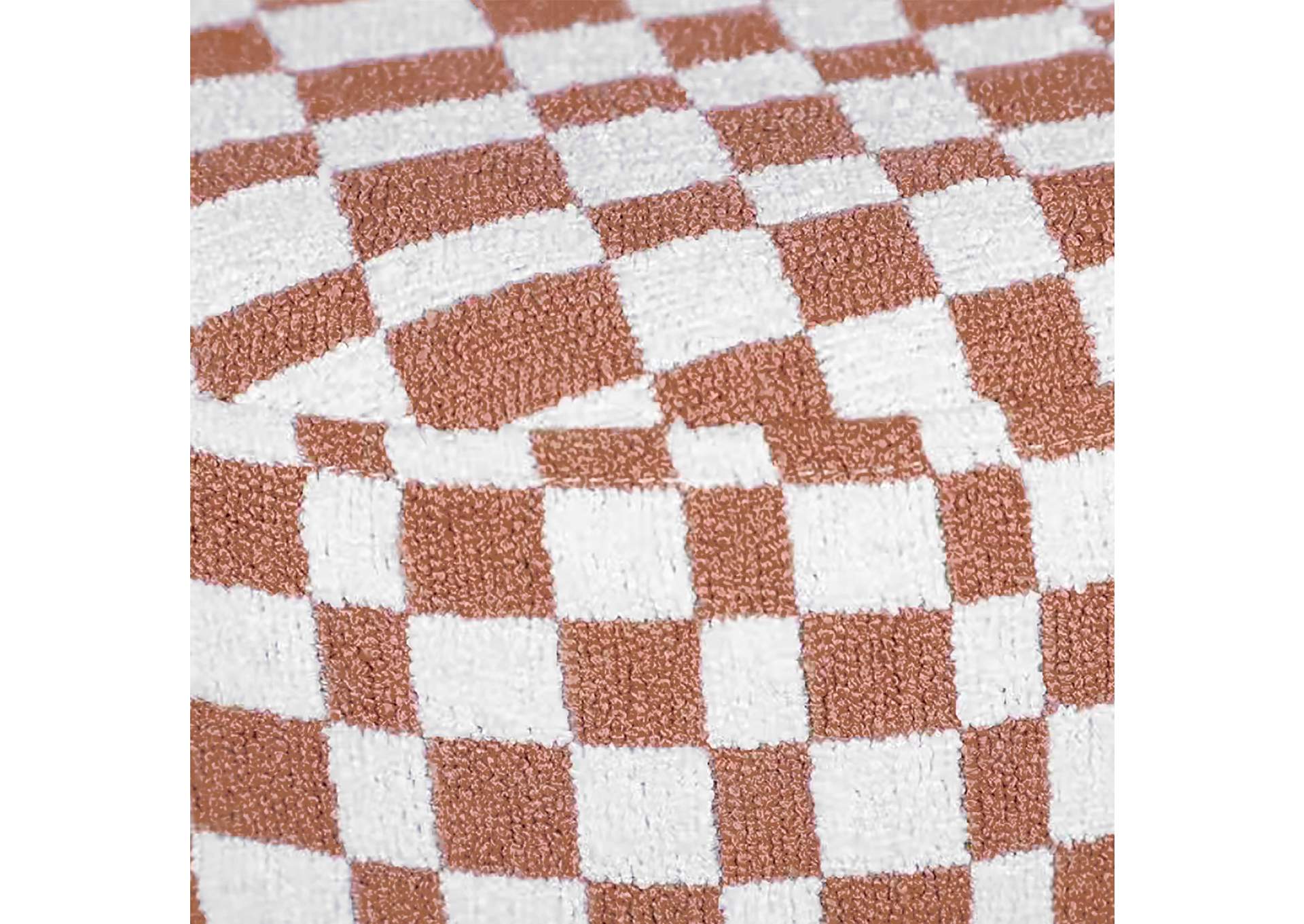 Claire Brown Checkered Boucle Stool image 5