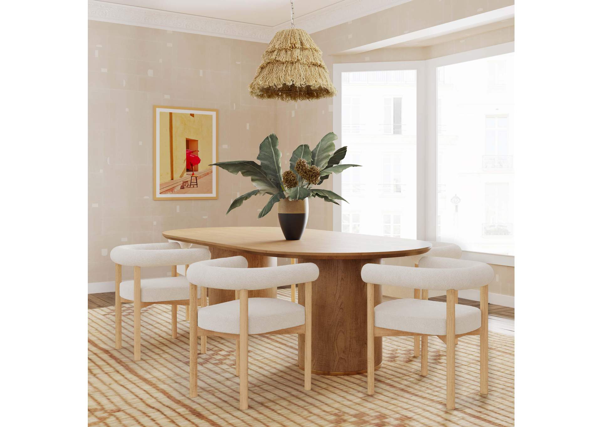 Brandy Natural Ash Wood Oval Dining Table image 3