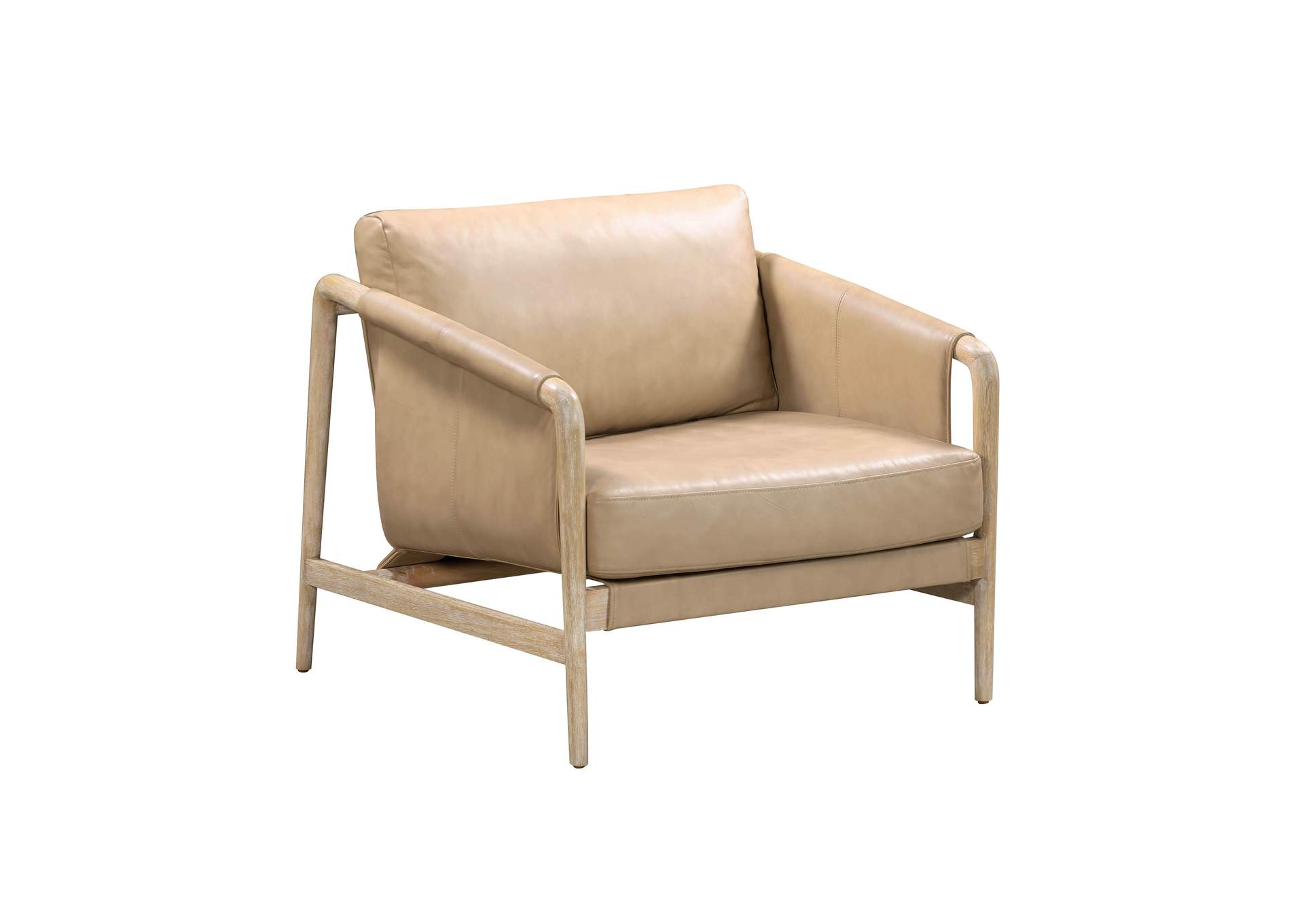 Chakka Tan Genuine Leather Accent Chair image 1