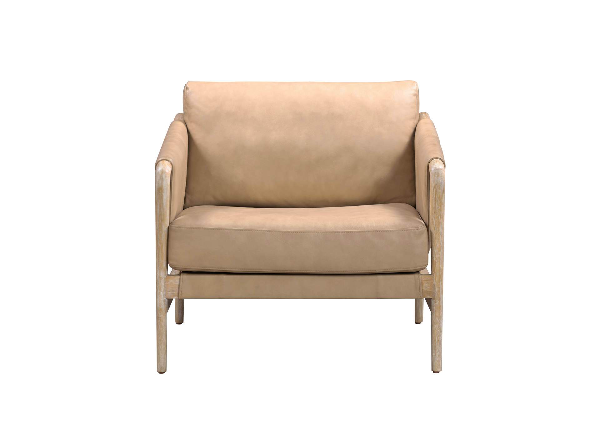 Chakka Tan Genuine Leather Accent Chair image 4