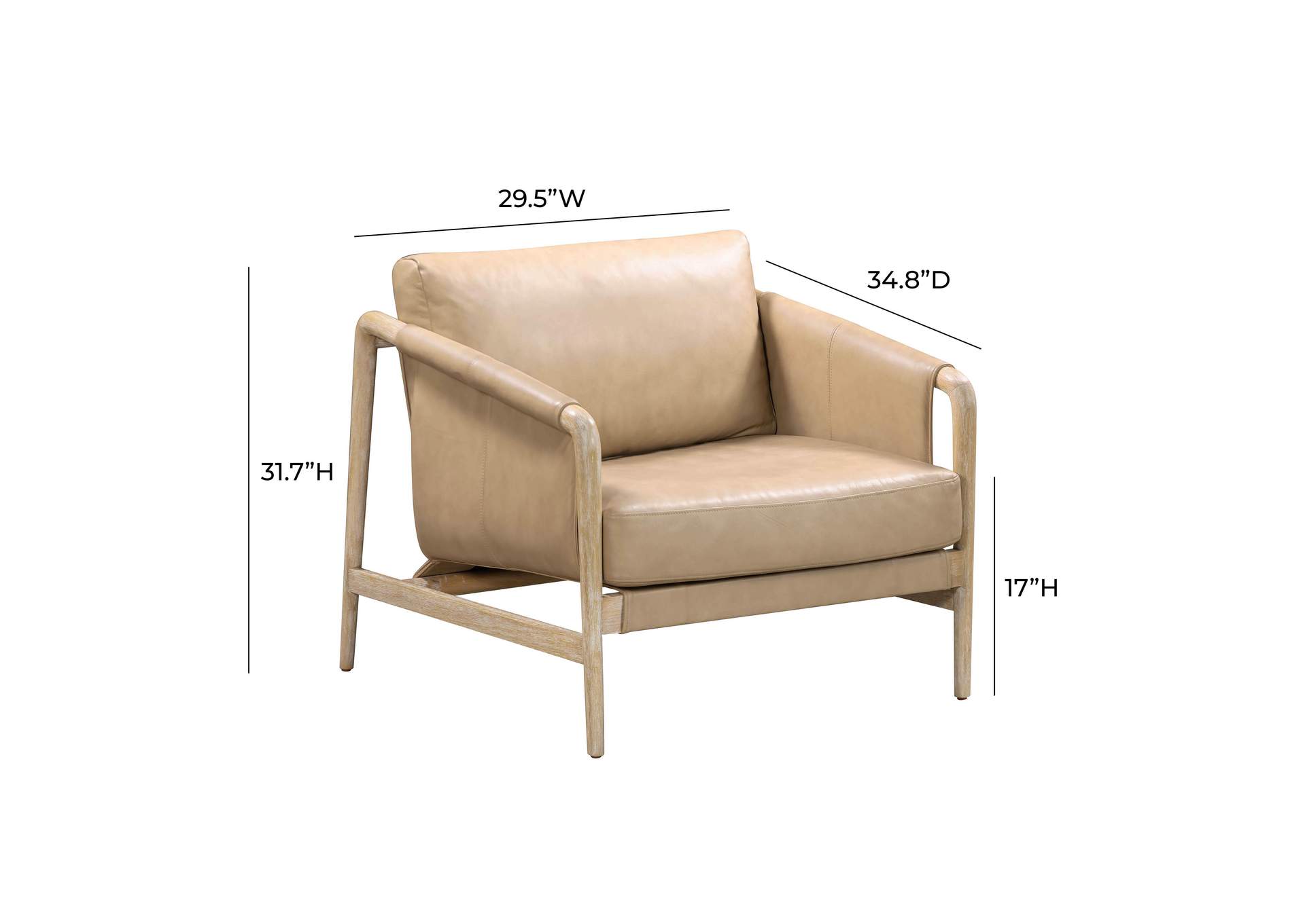 Chakka Tan Genuine Leather Accent Chair image 7
