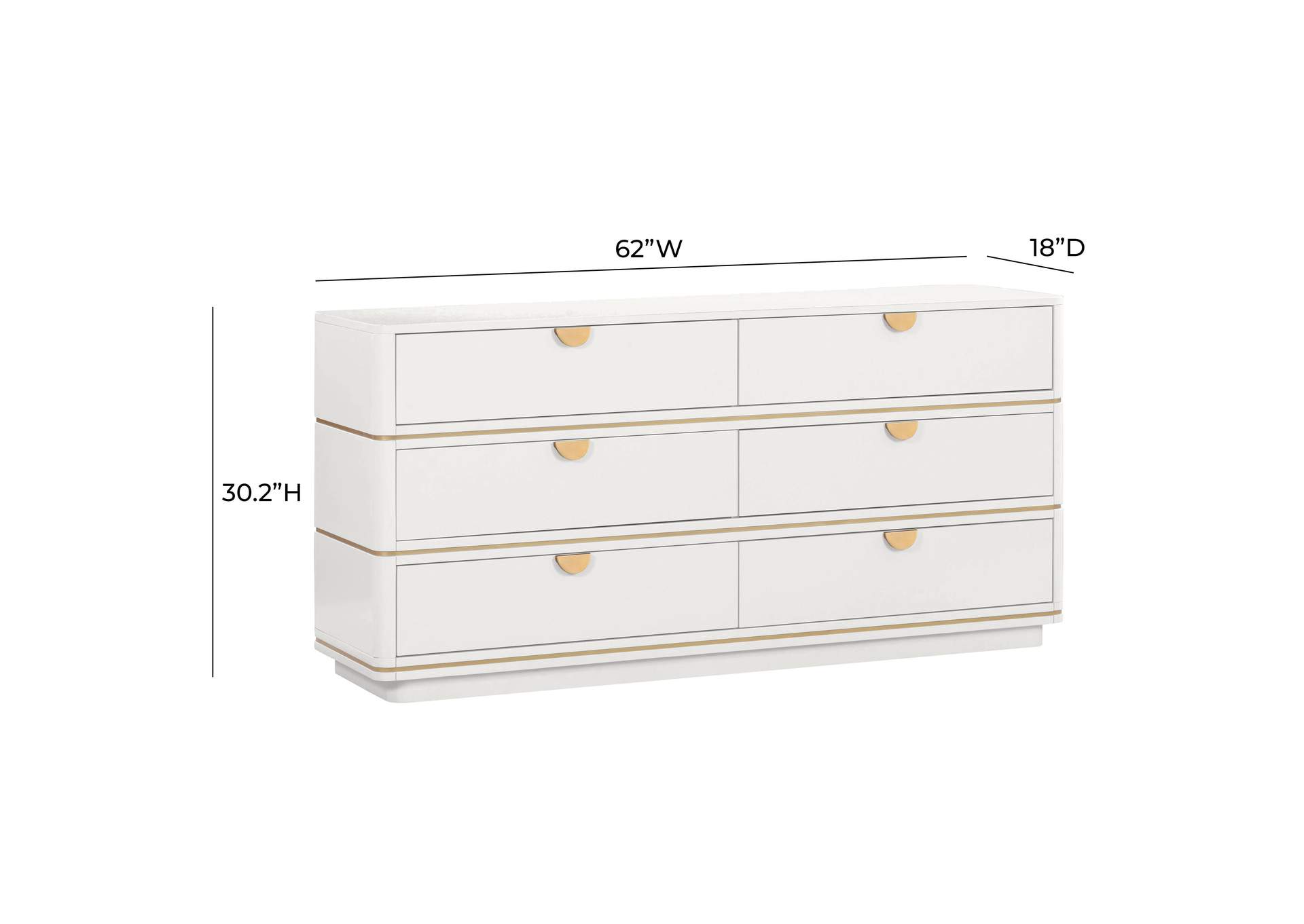 Julieta Cream 6 Drawer Dresser image 8