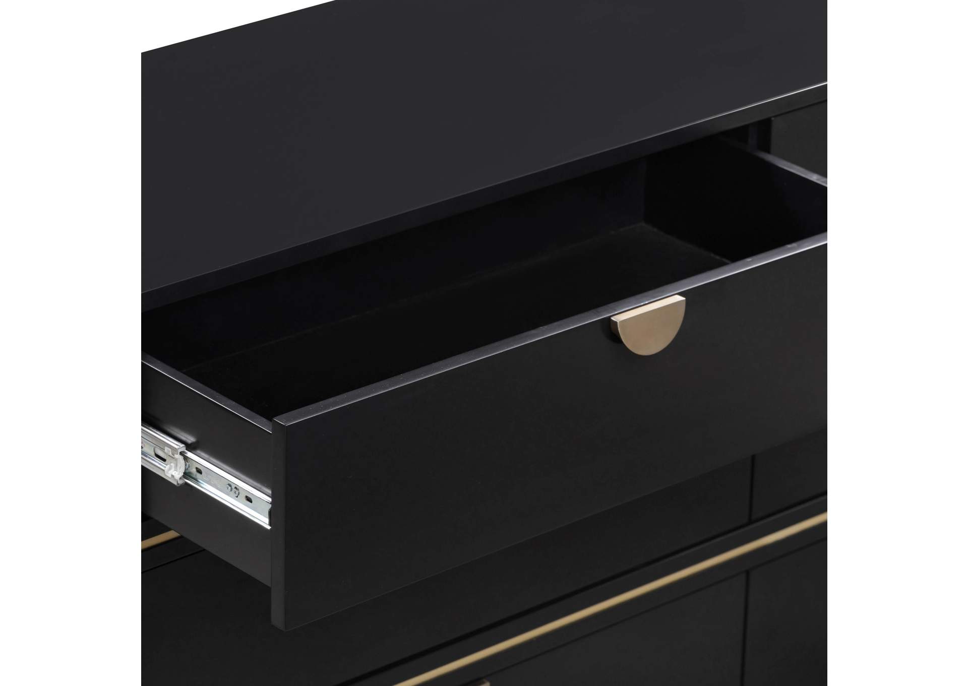 Julieta Black 6 Drawer Dresser image 6
