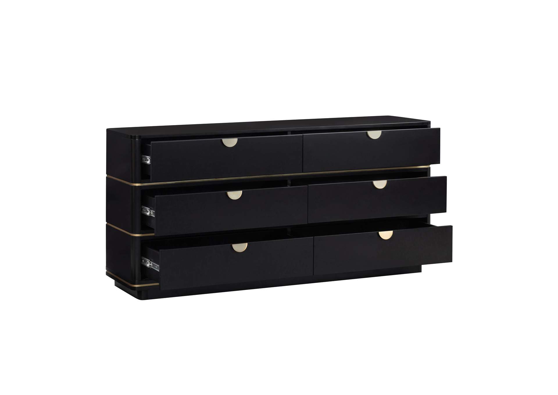 Julieta Black 6 Drawer Dresser image 7