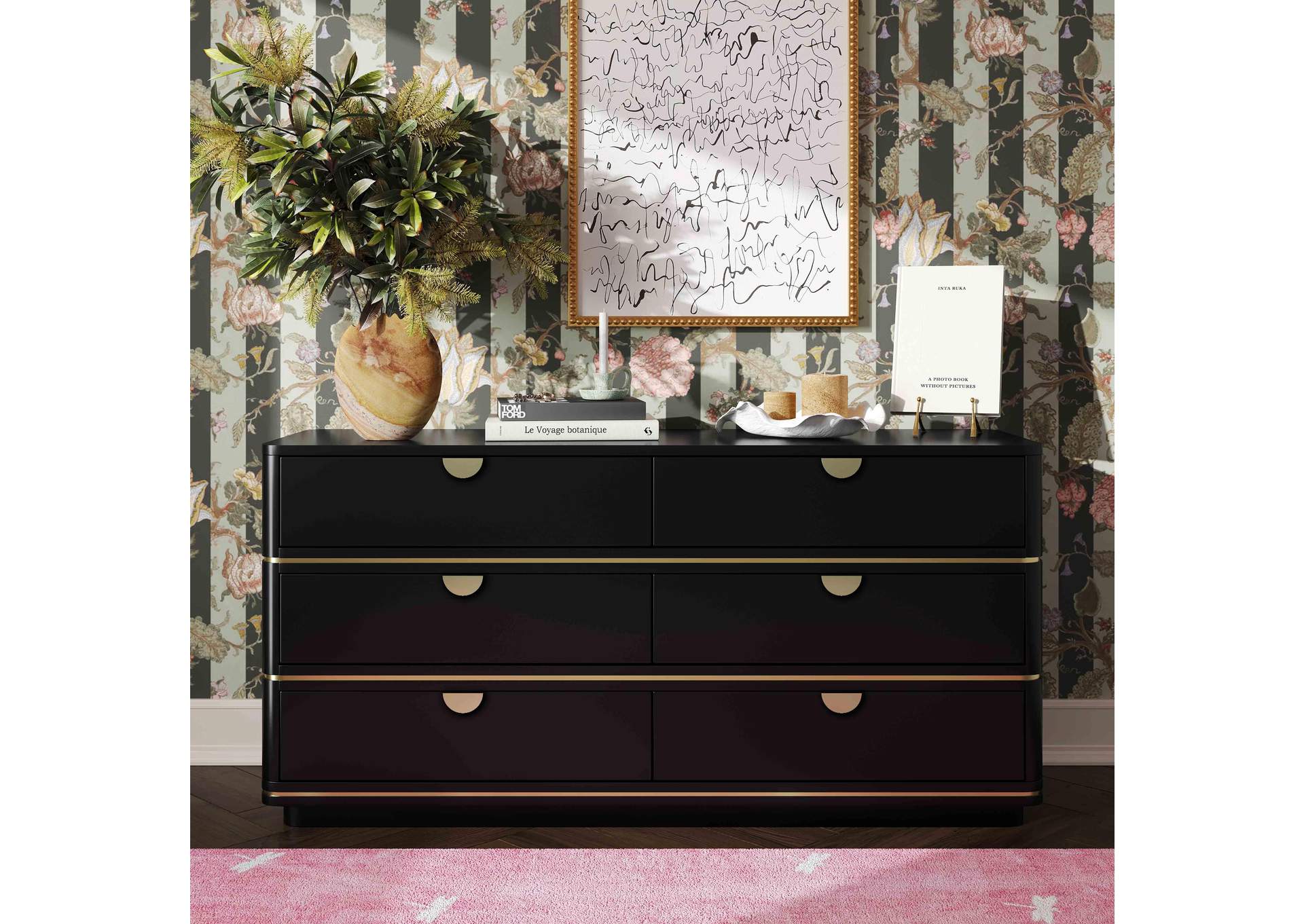 Julieta Black 6 Drawer Dresser image 3