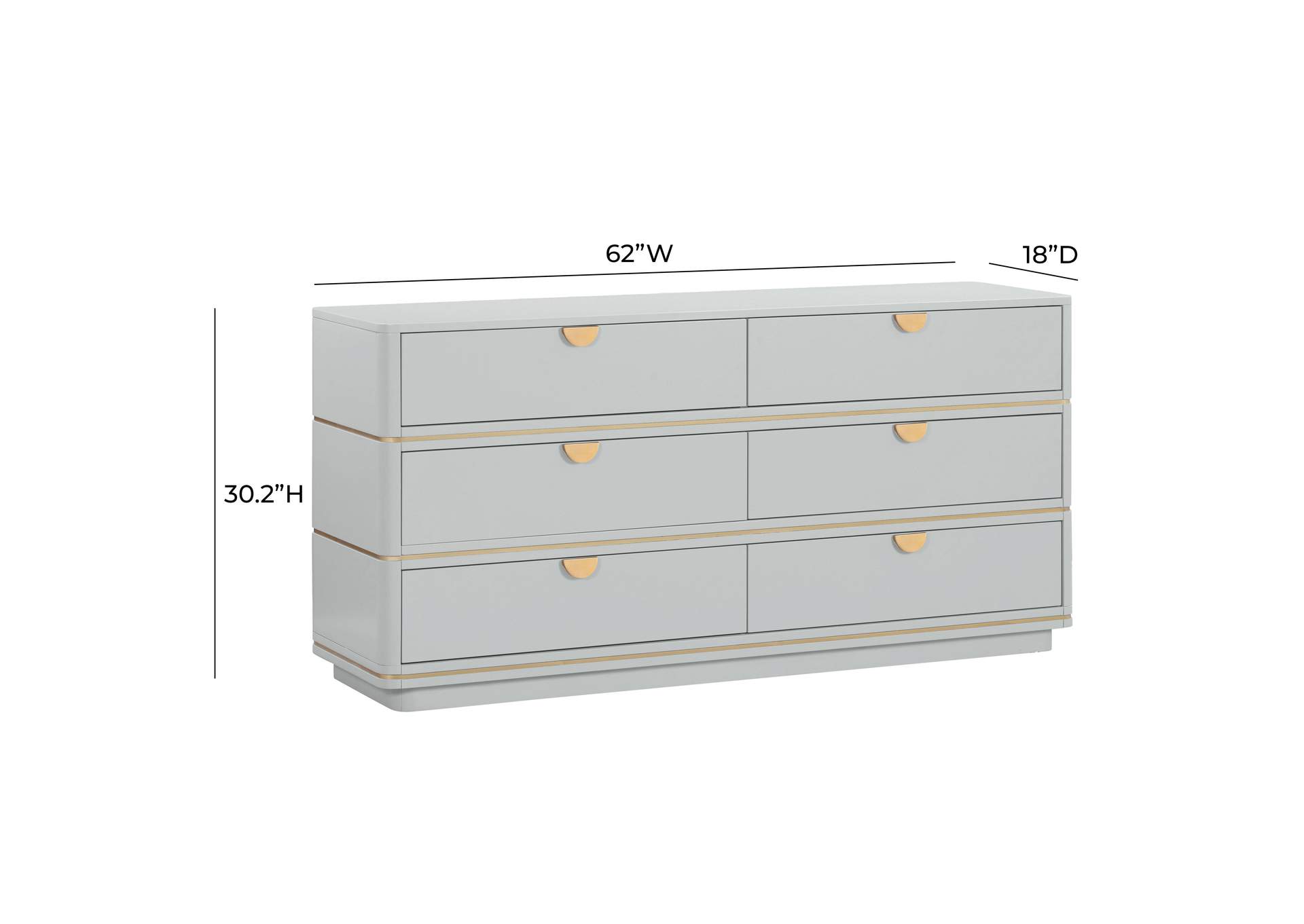 Julieta Grey 6 Drawer Dresser image 9