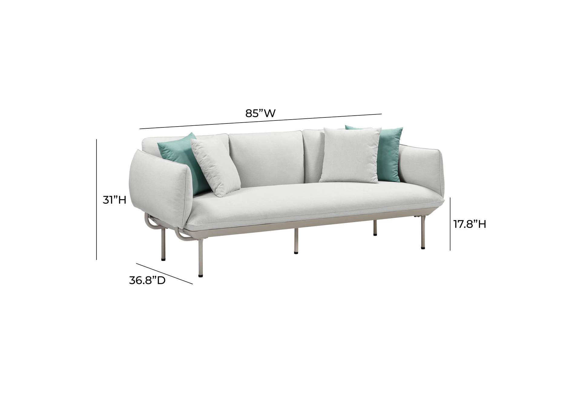 Katti Light Grey Outdoor Sofa image 7
