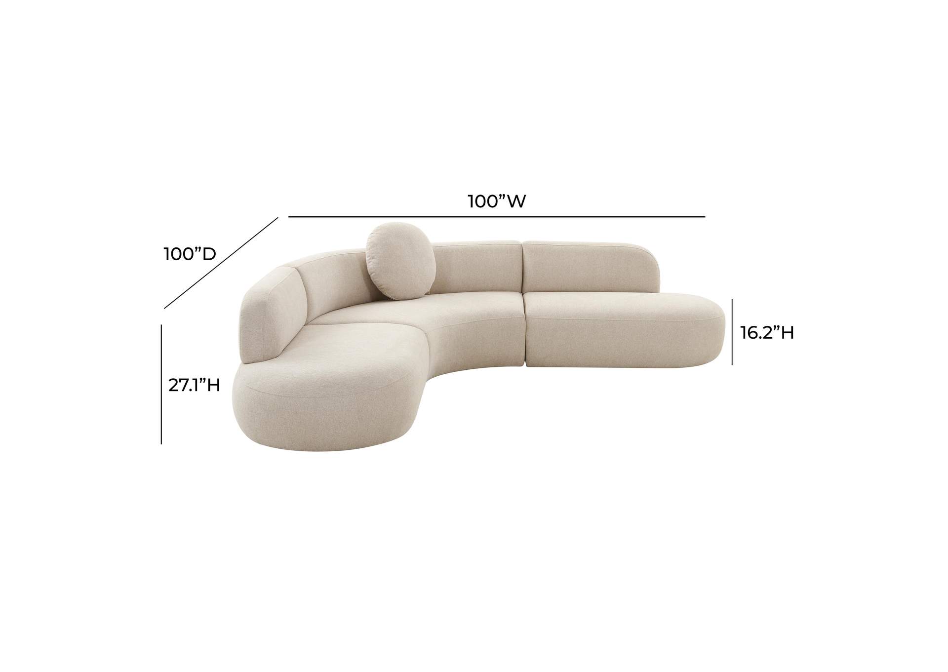 Broohah Beige Linen Sectional image 7
