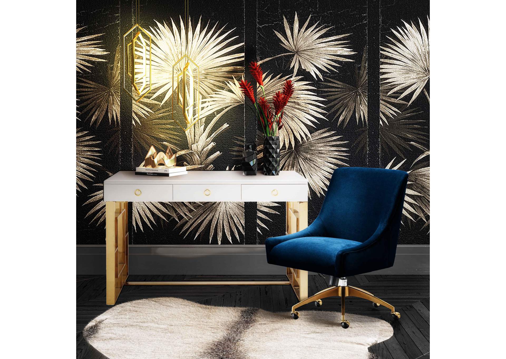 Beatrix Navy Office Swivel Chair image 3