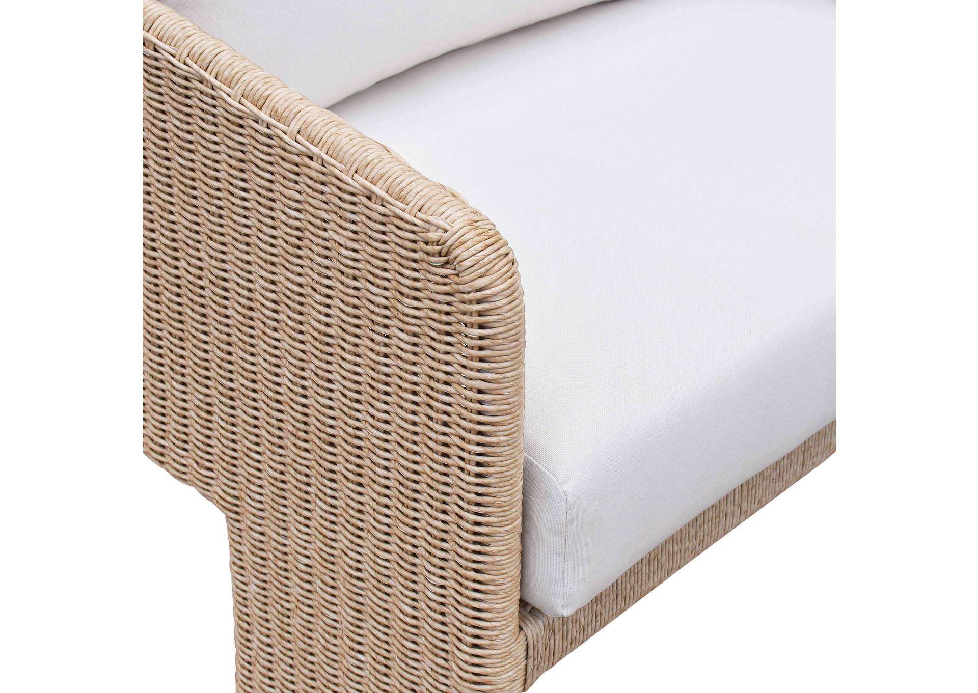 Alexa Cream Performance Fabric Outdoor Sofa image 6
