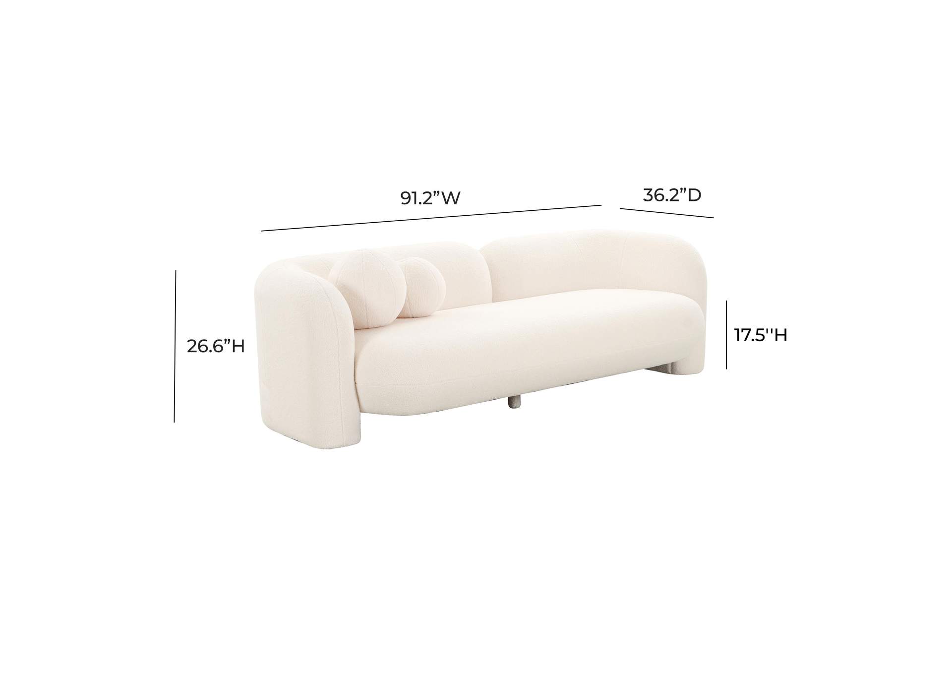 Amelie Cream Faux Fur Sofa image 4