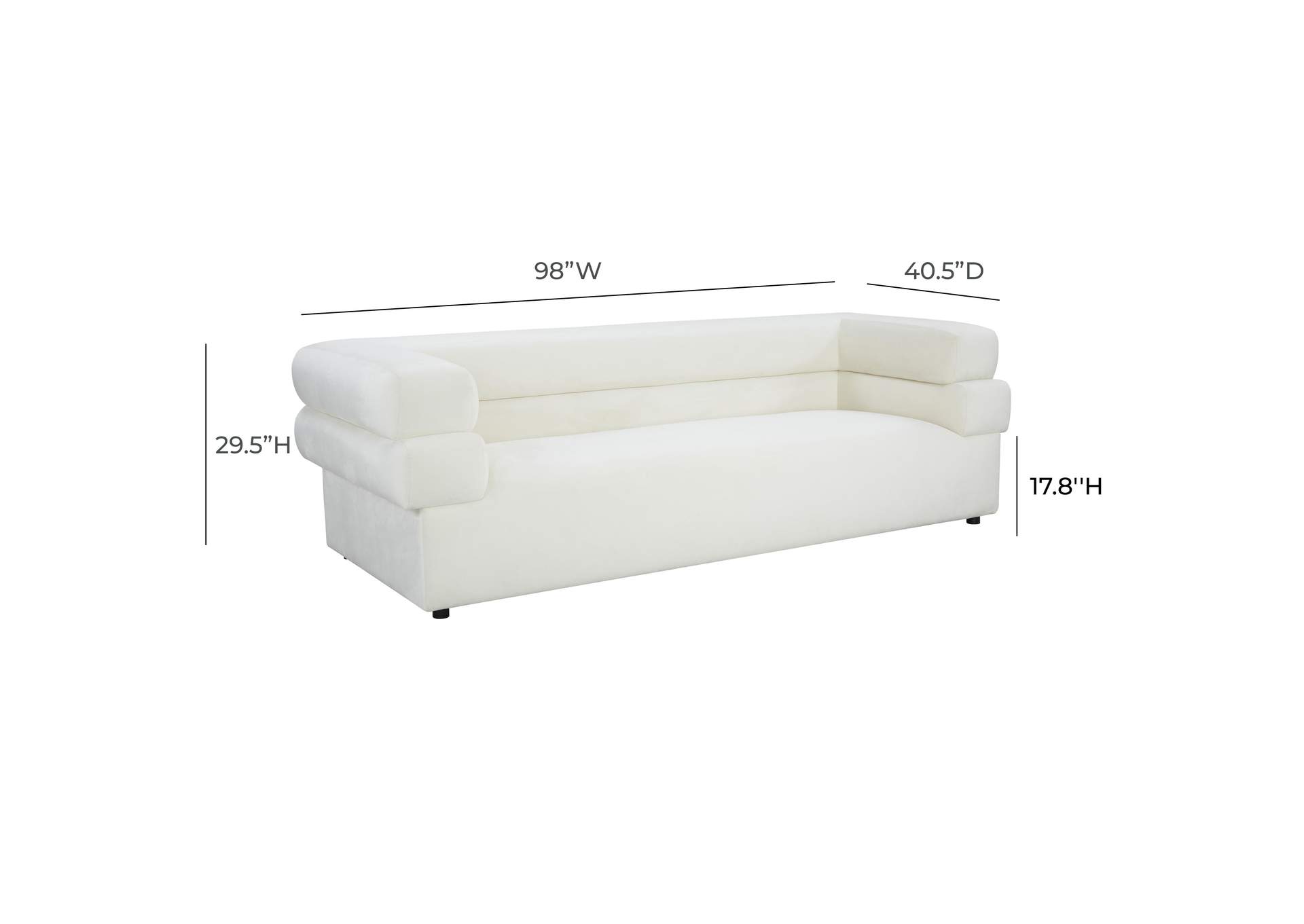 Elsa Cream Velvet Sofa image 7