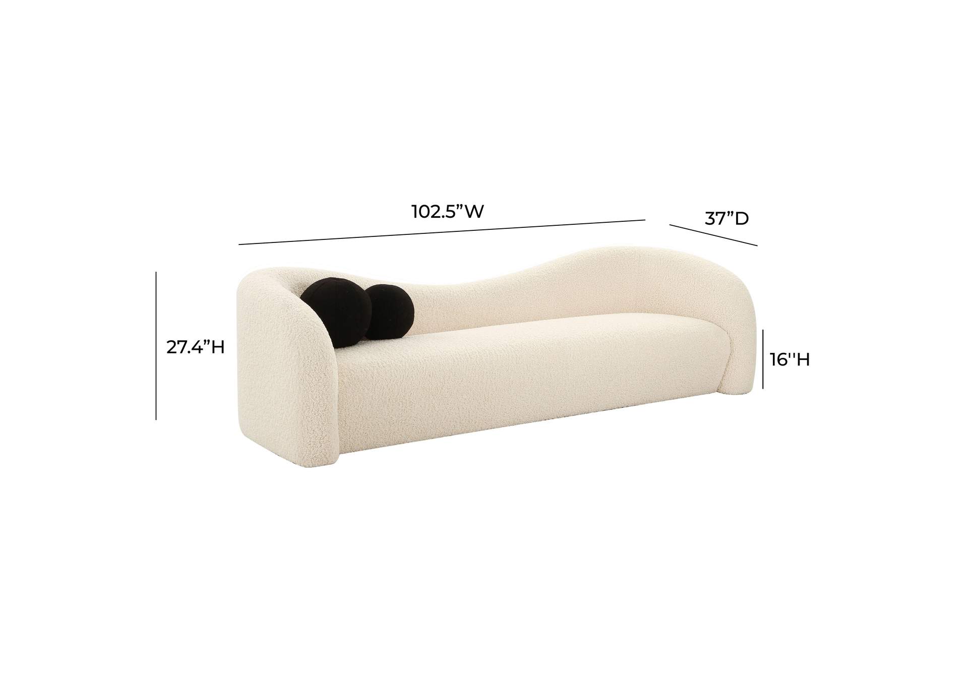 Leonie Beige Faux Shearling Sofa image 4