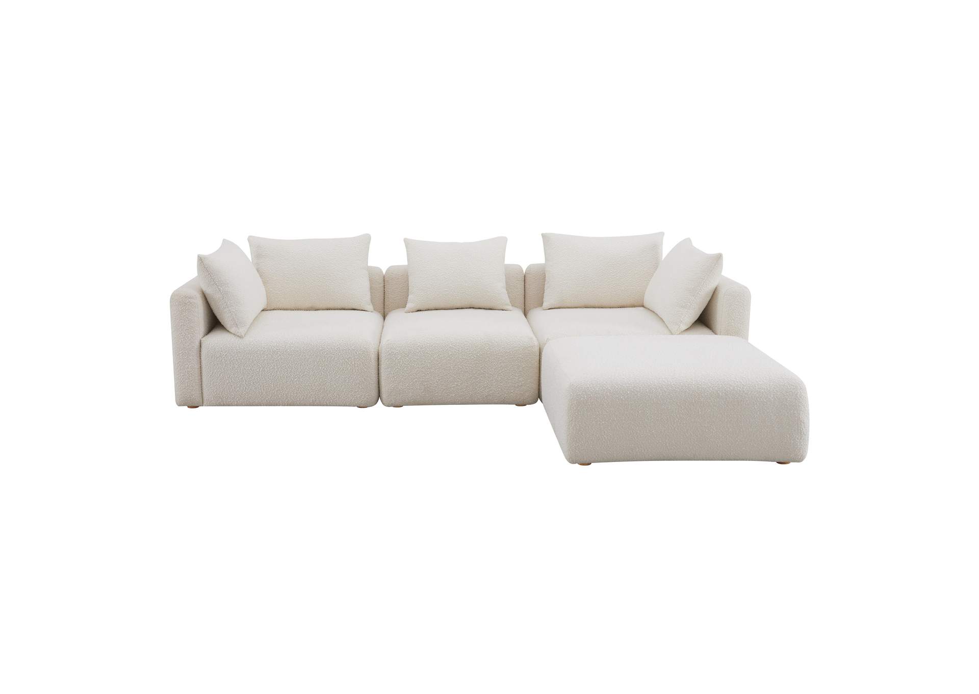 Hangover Cream Boucle 4 - Piece Modular Sectional image 1