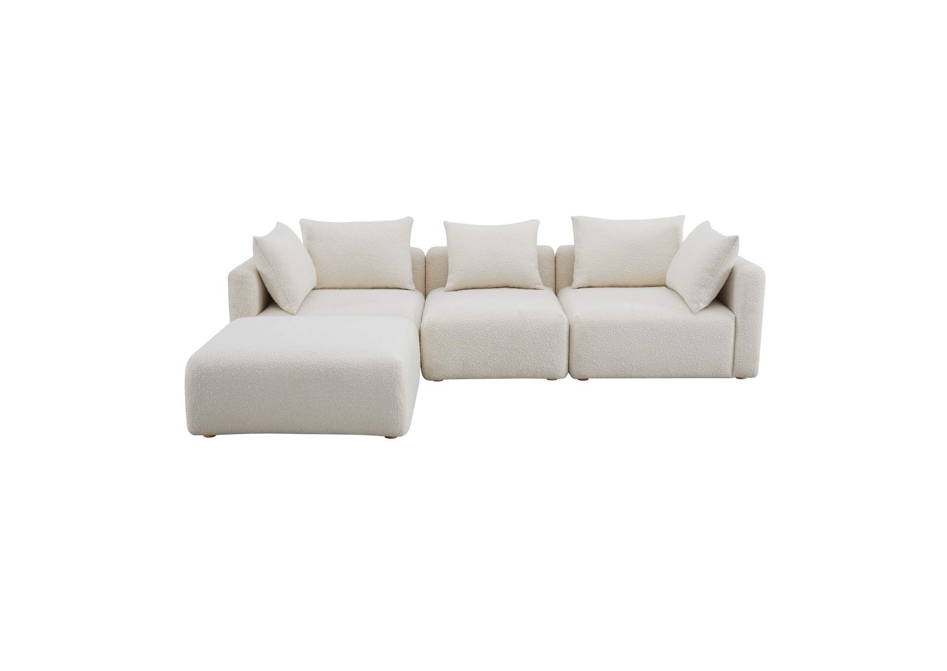 Hangover Cream Boucle 4 - Piece Modular Sectional image 4