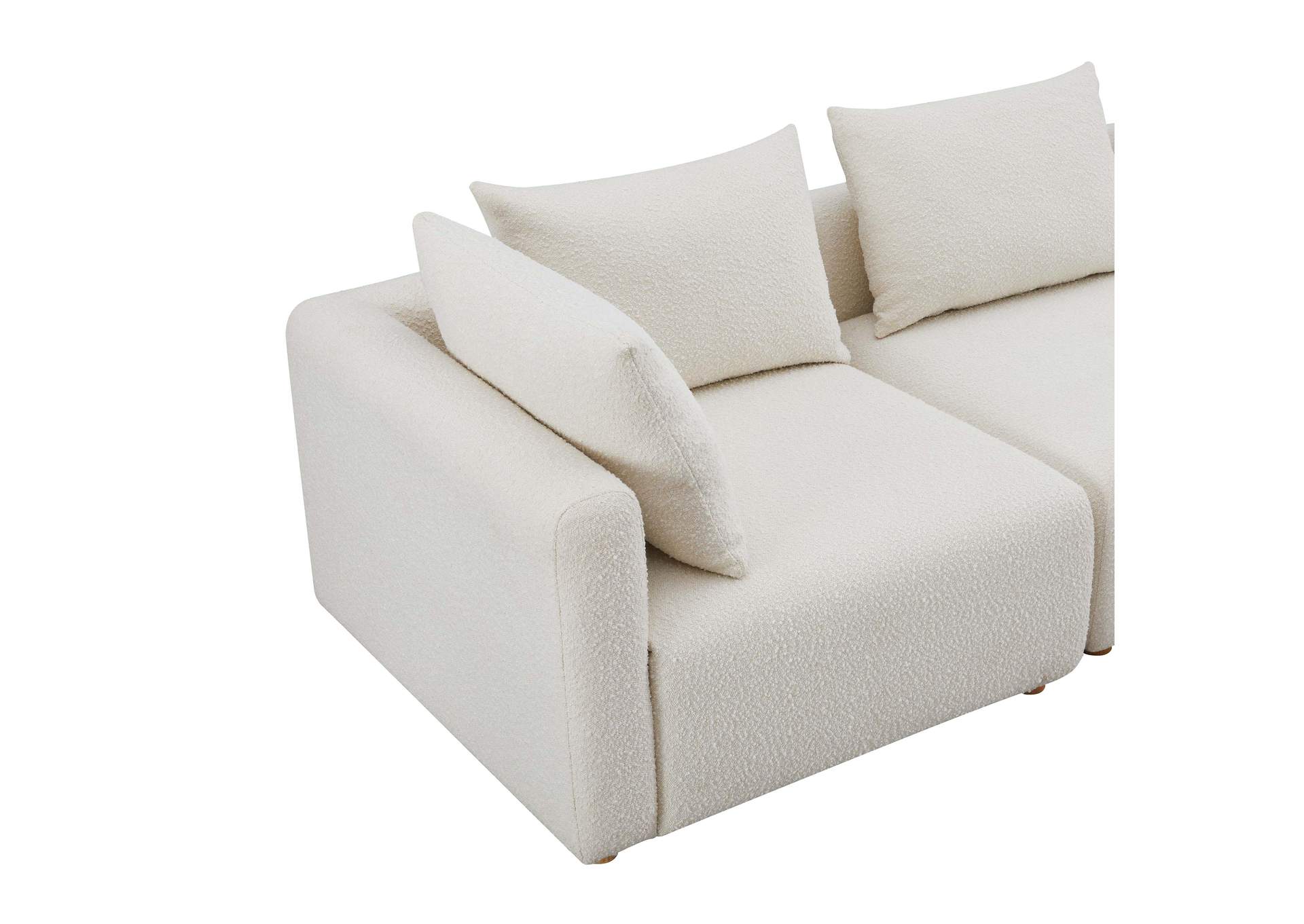 Hangover Cream Boucle 4 - Piece Modular Sectional image 5