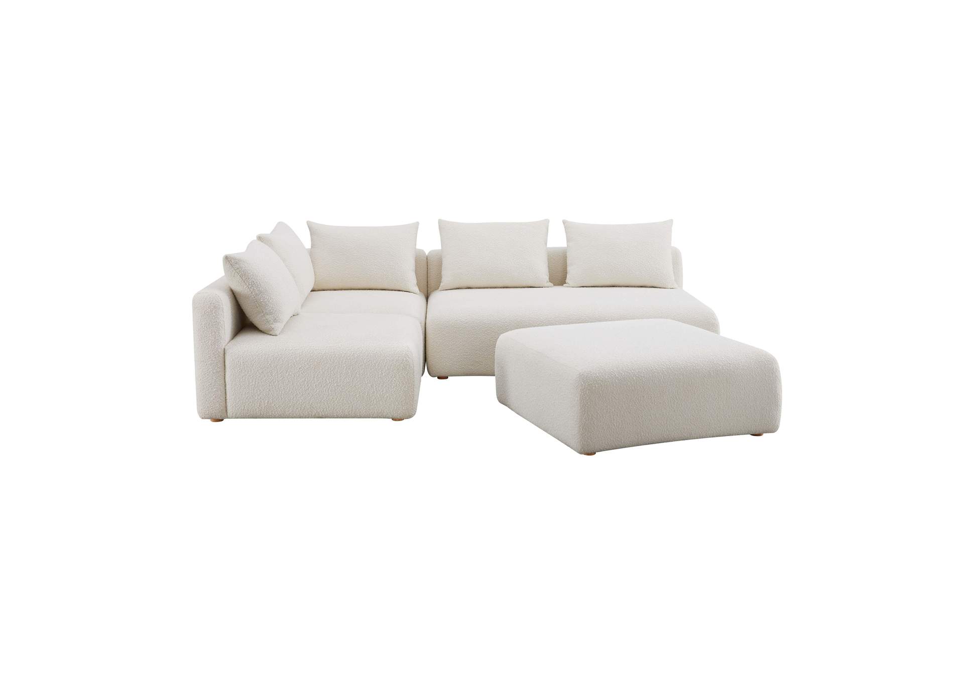 Hangover Cream Boucle 4 - Piece Modular Chaise Sectional image 5