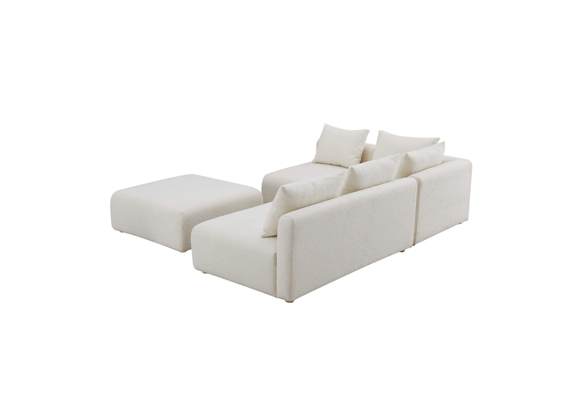 Hangover Cream Boucle 4 - Piece Modular Chaise Sectional image 6