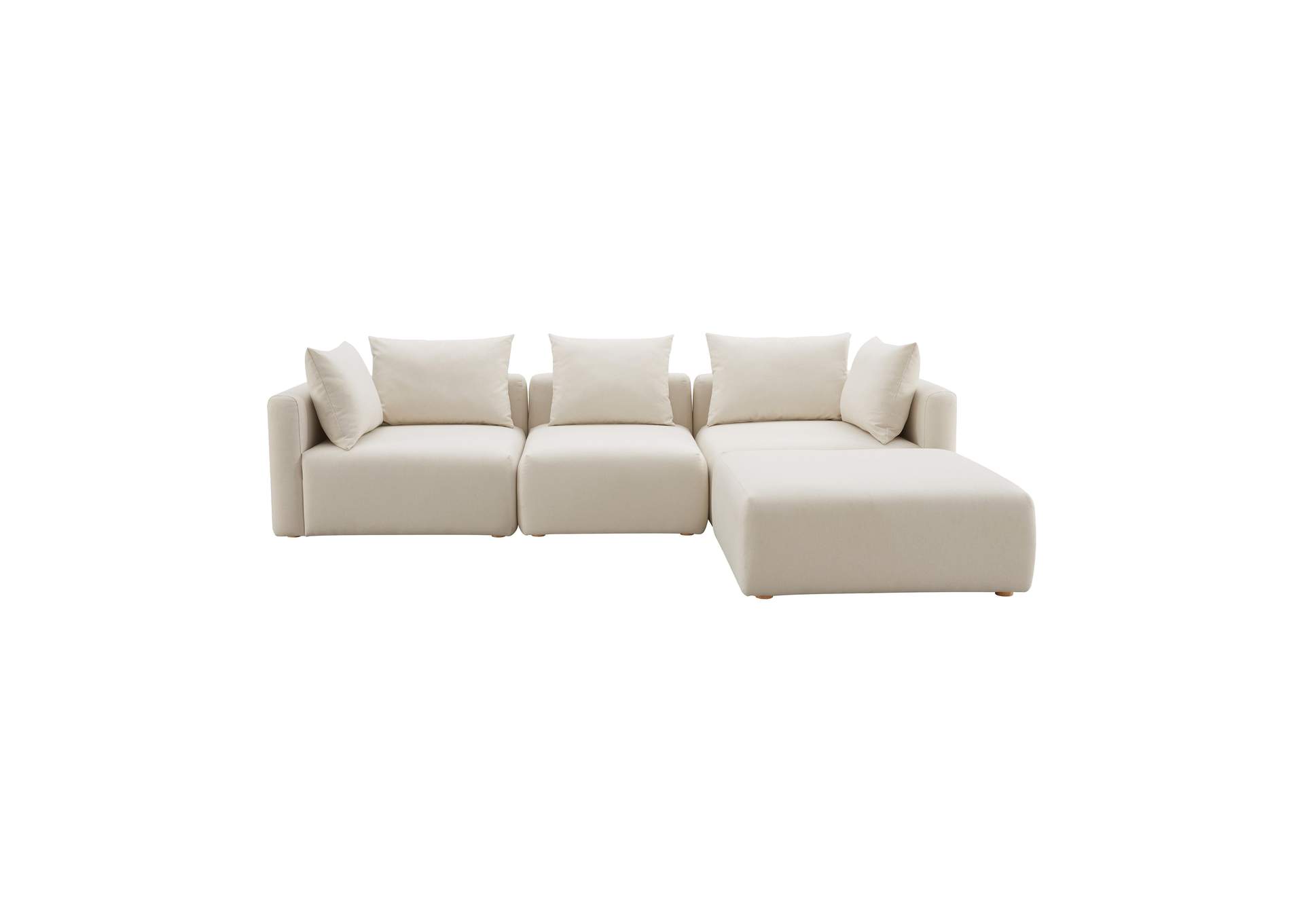Hangover Cream Performance Linen 4 - Piece Modular Sectional image 4
