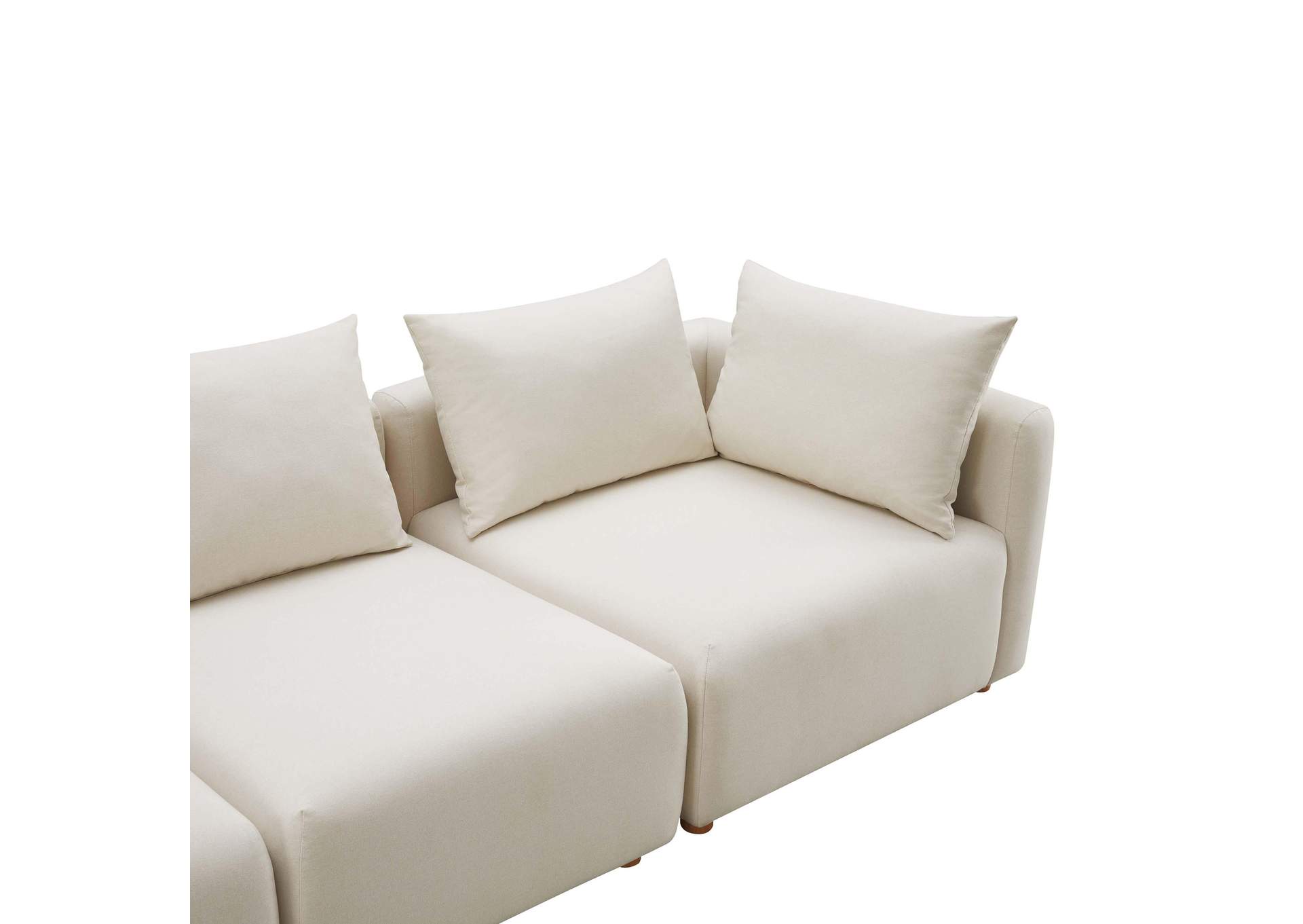 Hangover Cream Performance Linen 4 - Piece Modular Sectional image 5