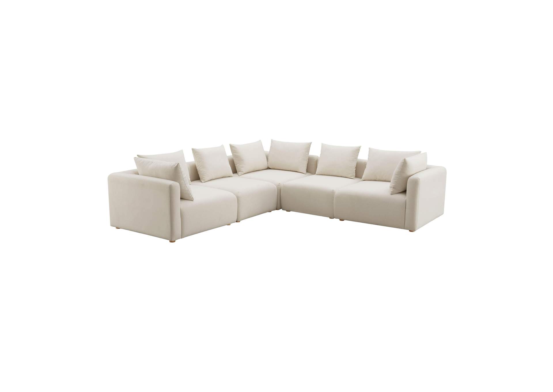 Hangover Cream Performance Linen 5 - Piece Modular L - Sectional image 1