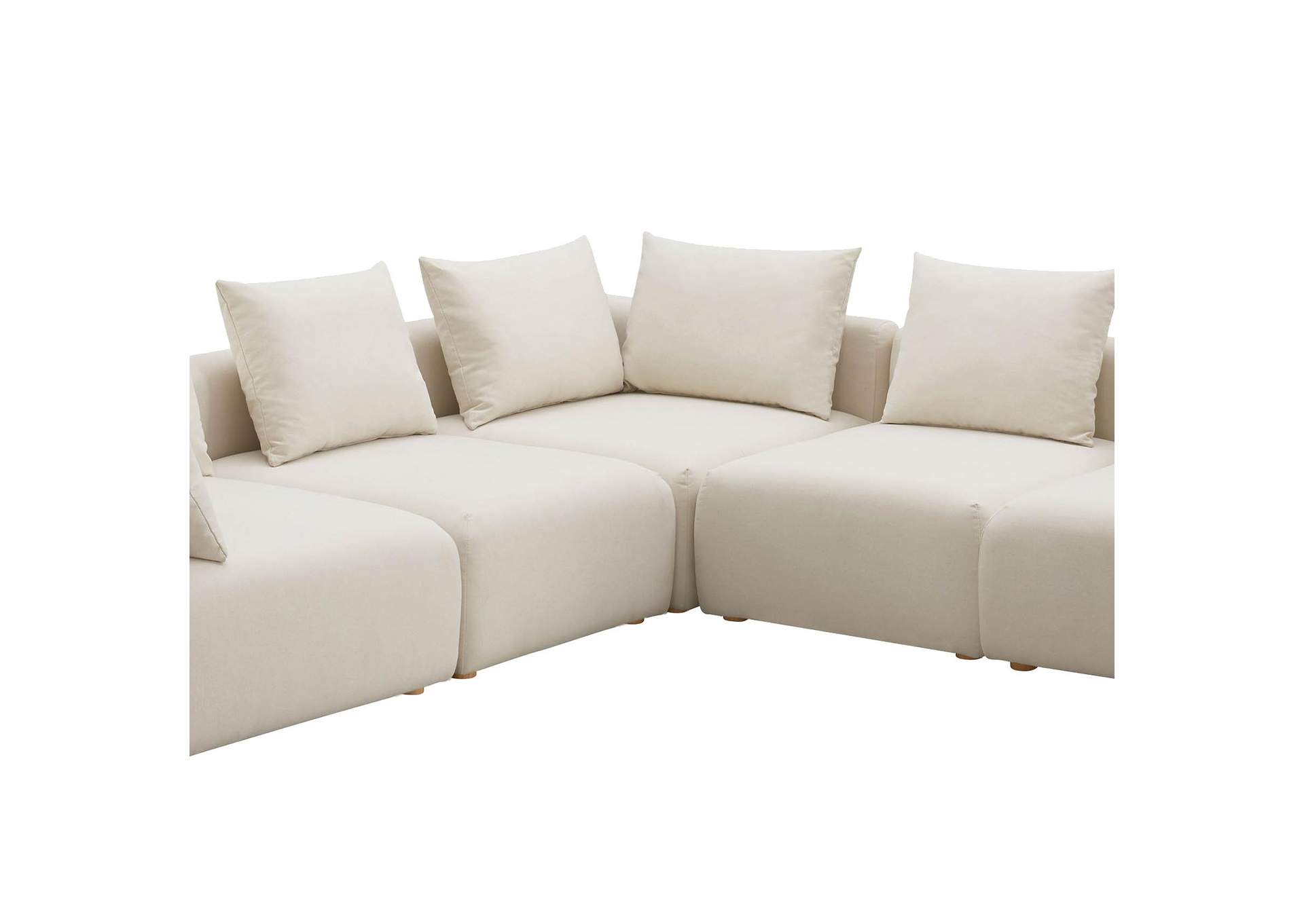Hangover Cream Performance Linen 5 - Piece Modular L - Sectional image 4