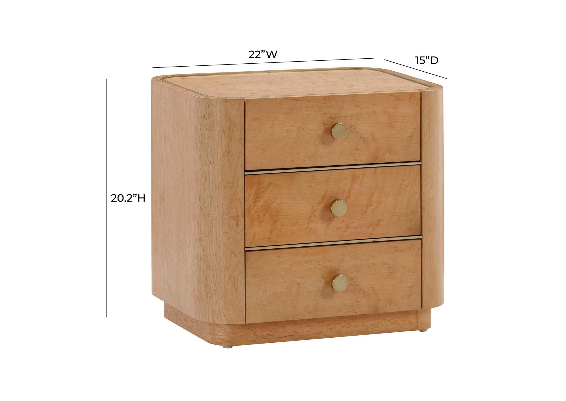 Abigail Natural Birdseye Maple Nightstand image 8