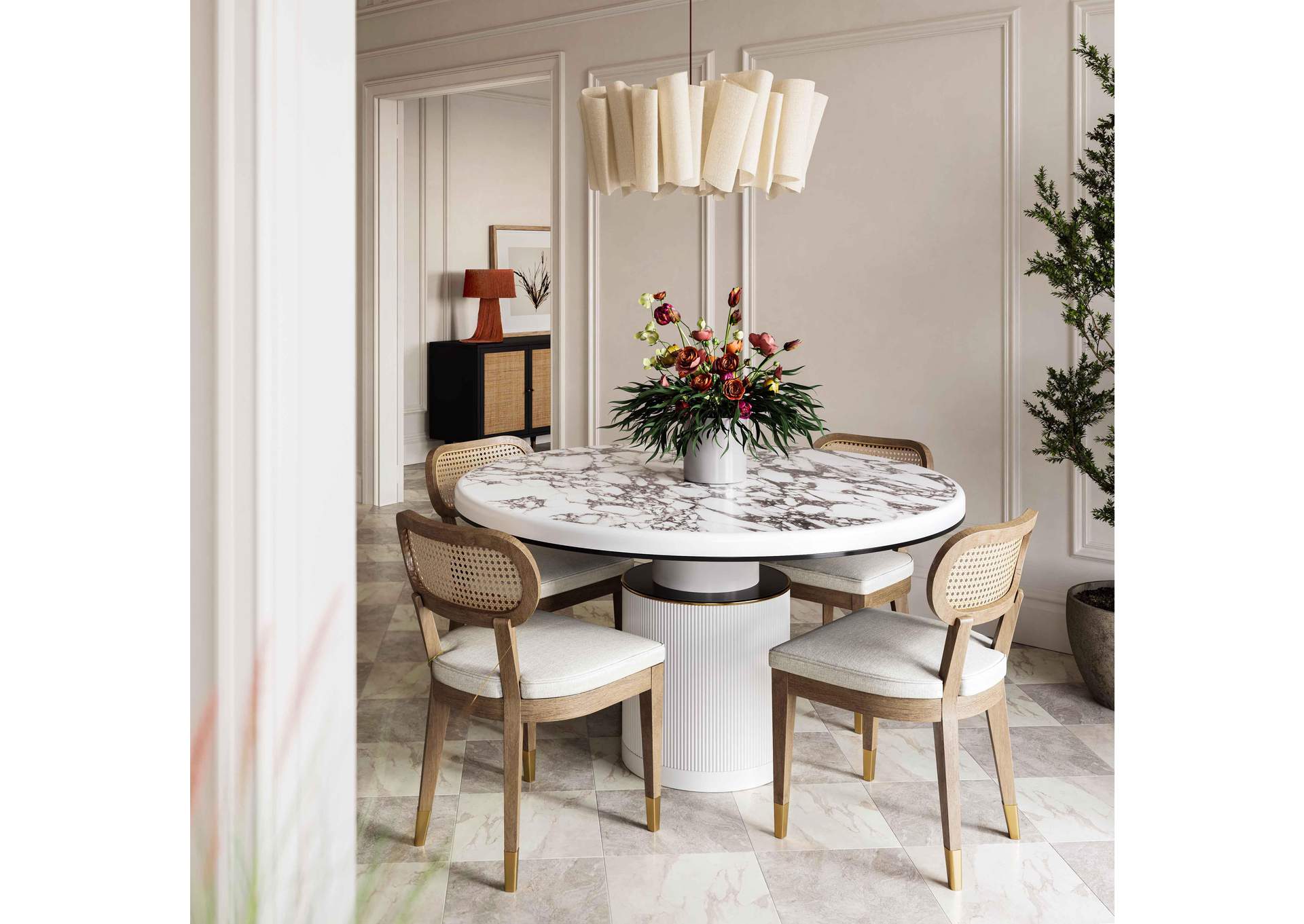 Cosette Natural Performance Linen Dining Chair image 3