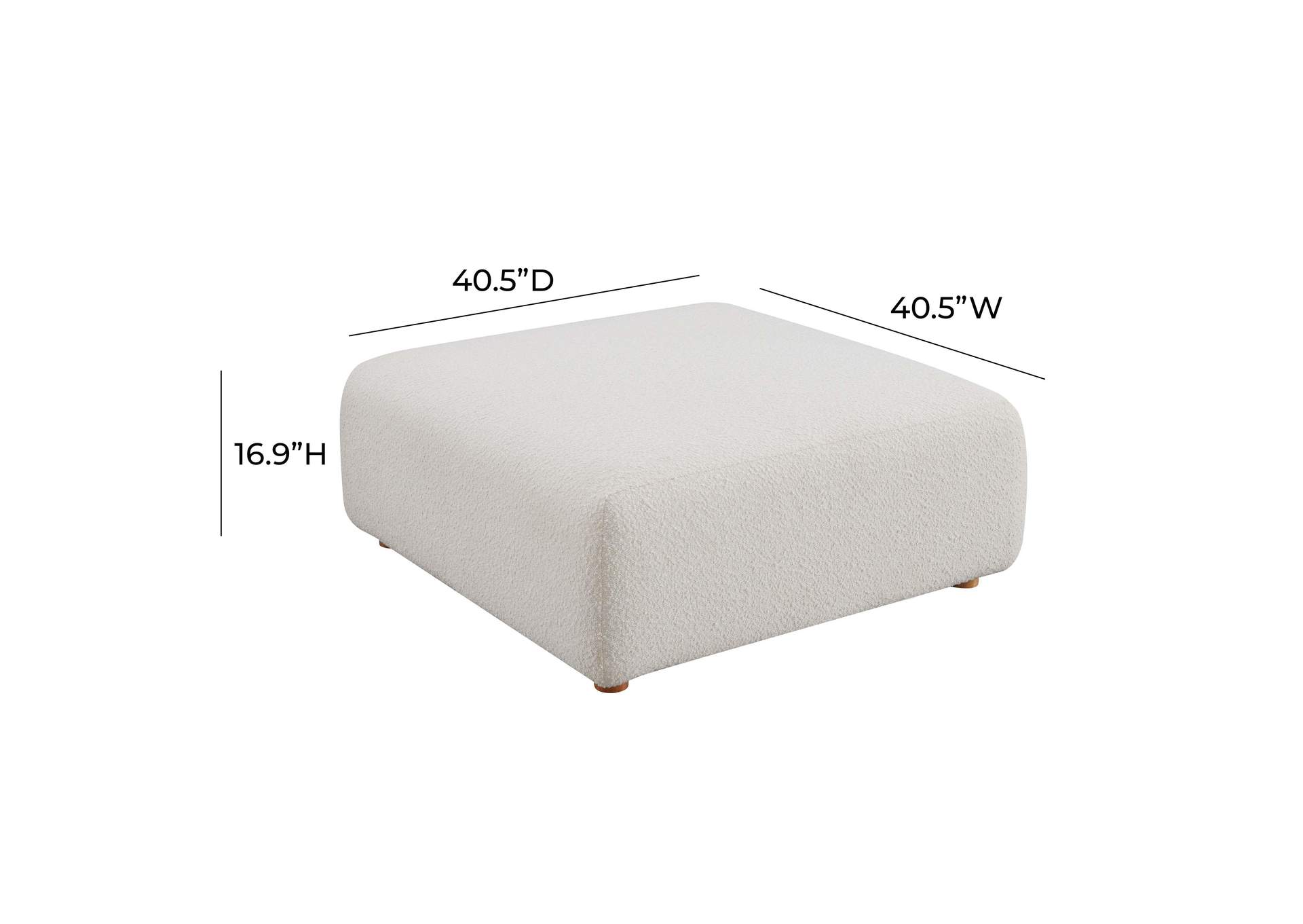 Hangover Cream Boucle Ottoman image 6