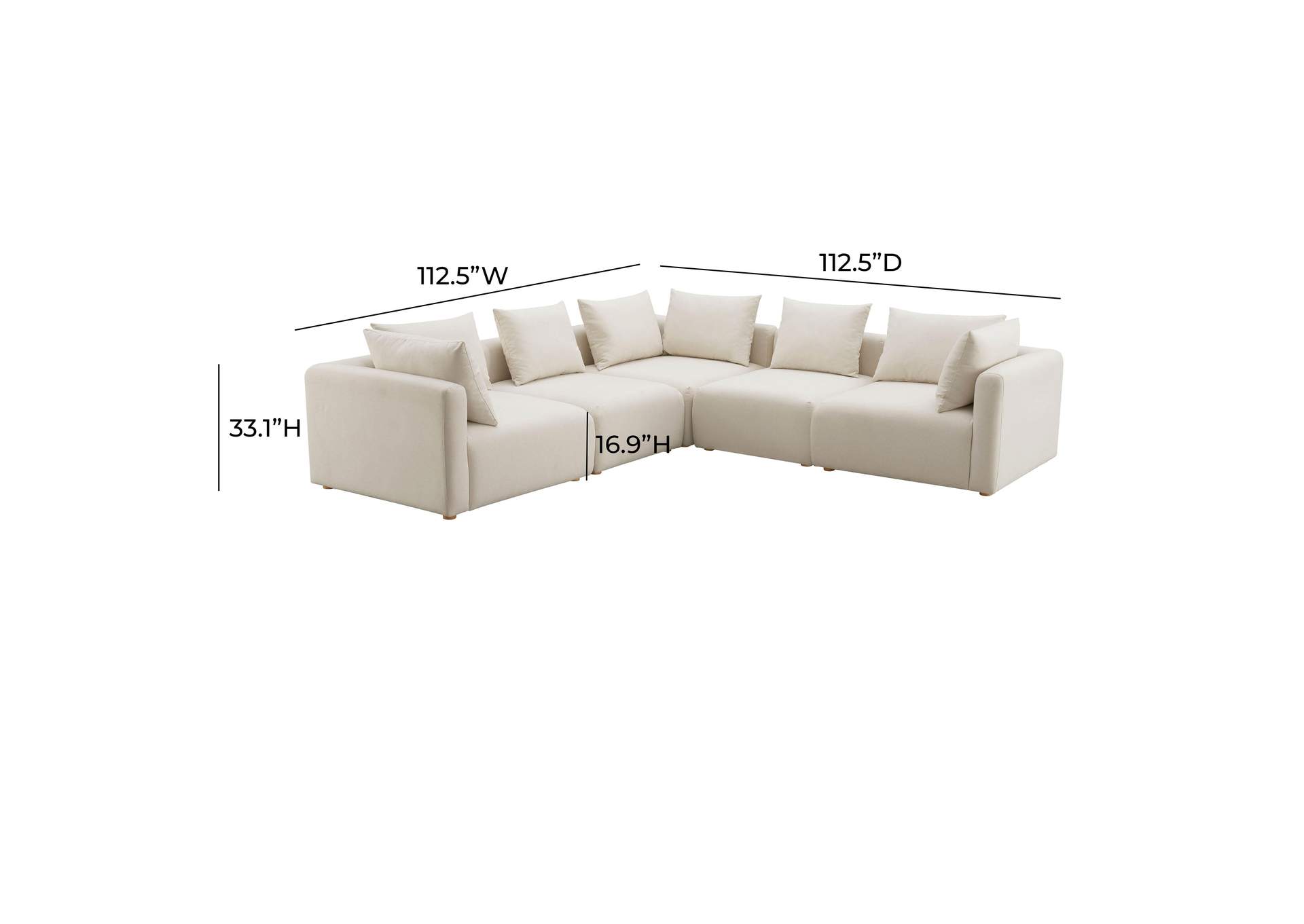 Hangover Cream Performance Linen 5 - Piece Modular L - Sectional image 5