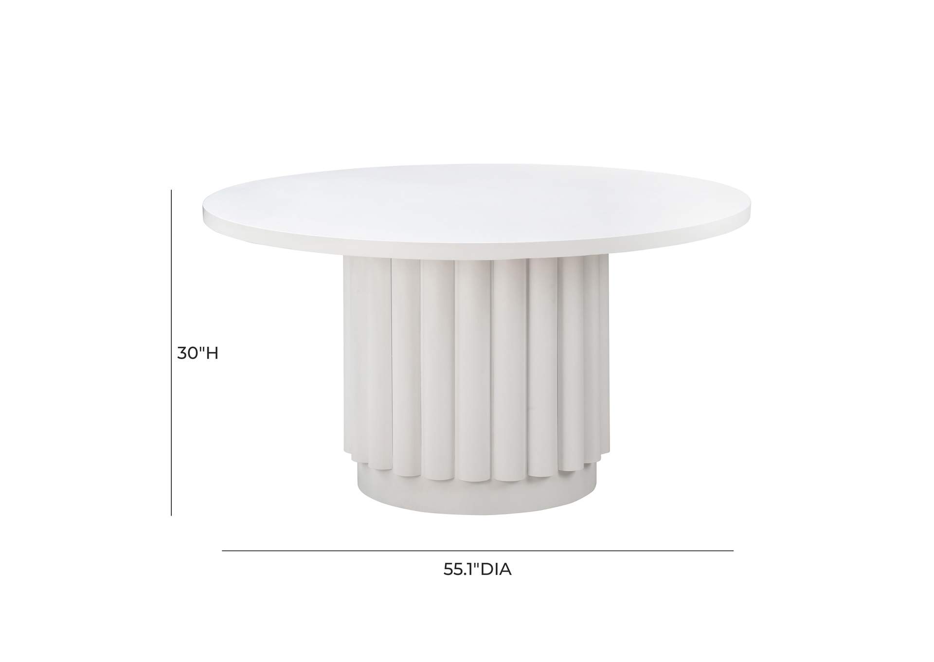 Kali 55 Inch White Round Dining Table image 1