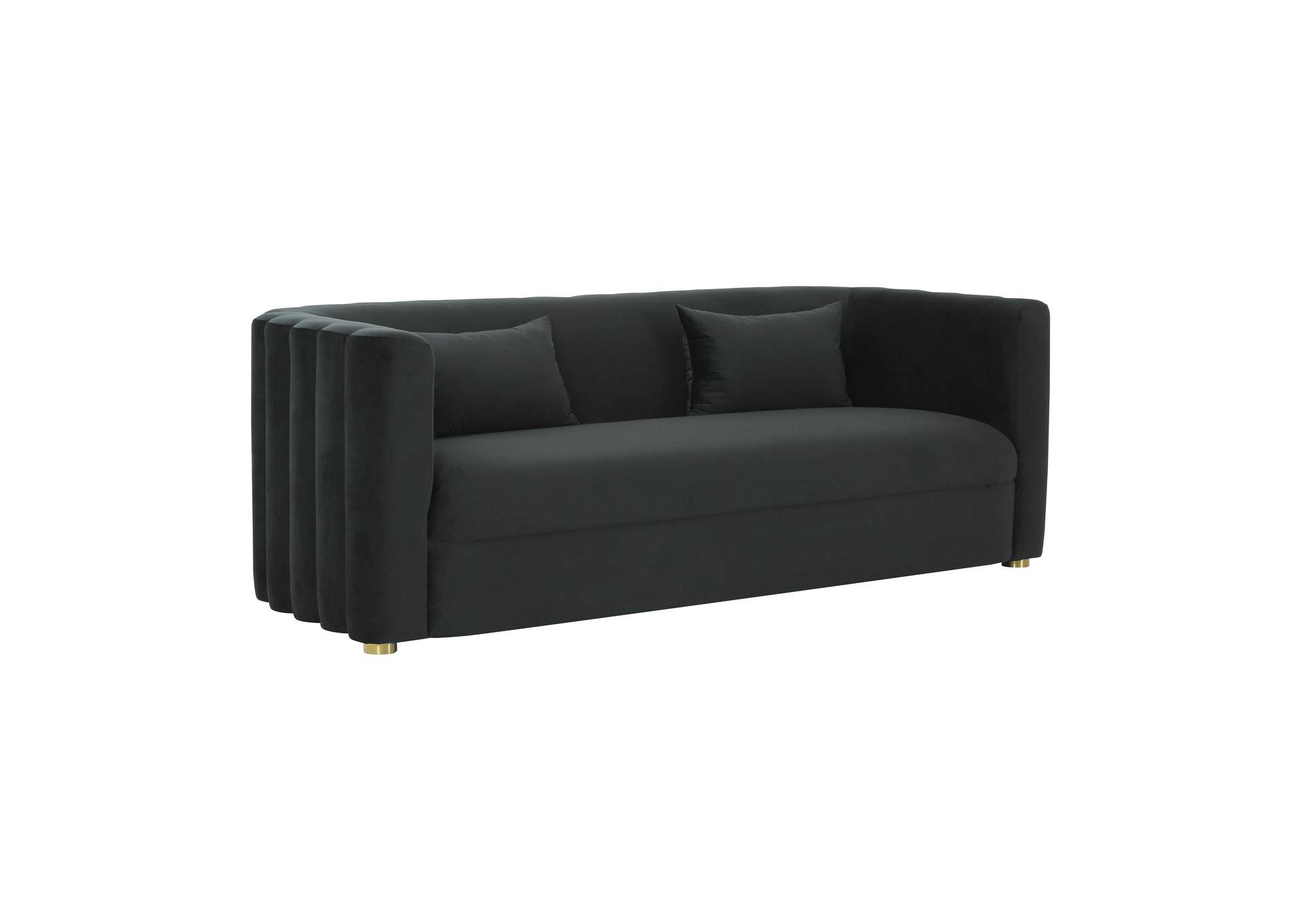 Callie Black Velvet Sofa image 1