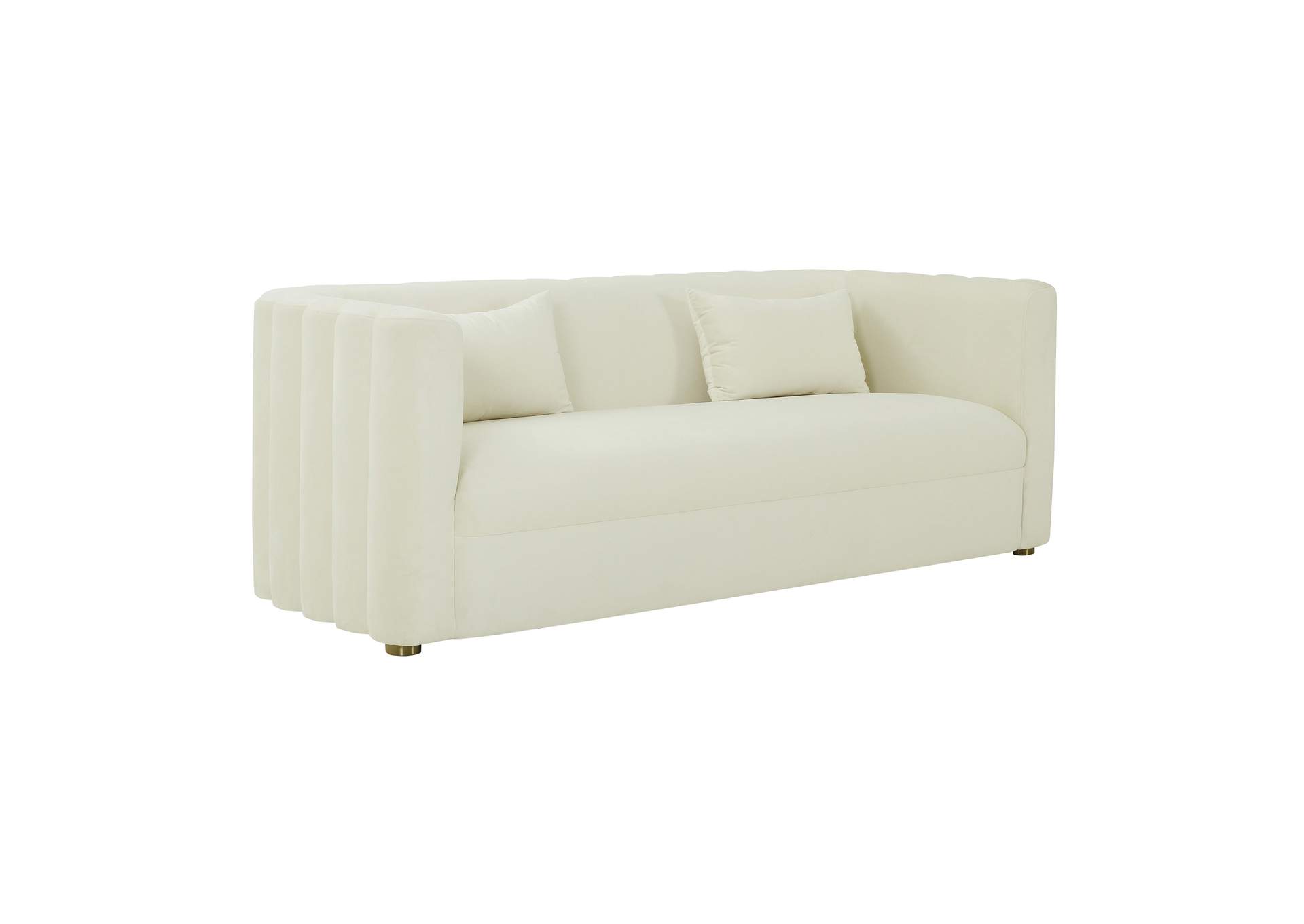 Callie Cream Velvet Sofa image 1