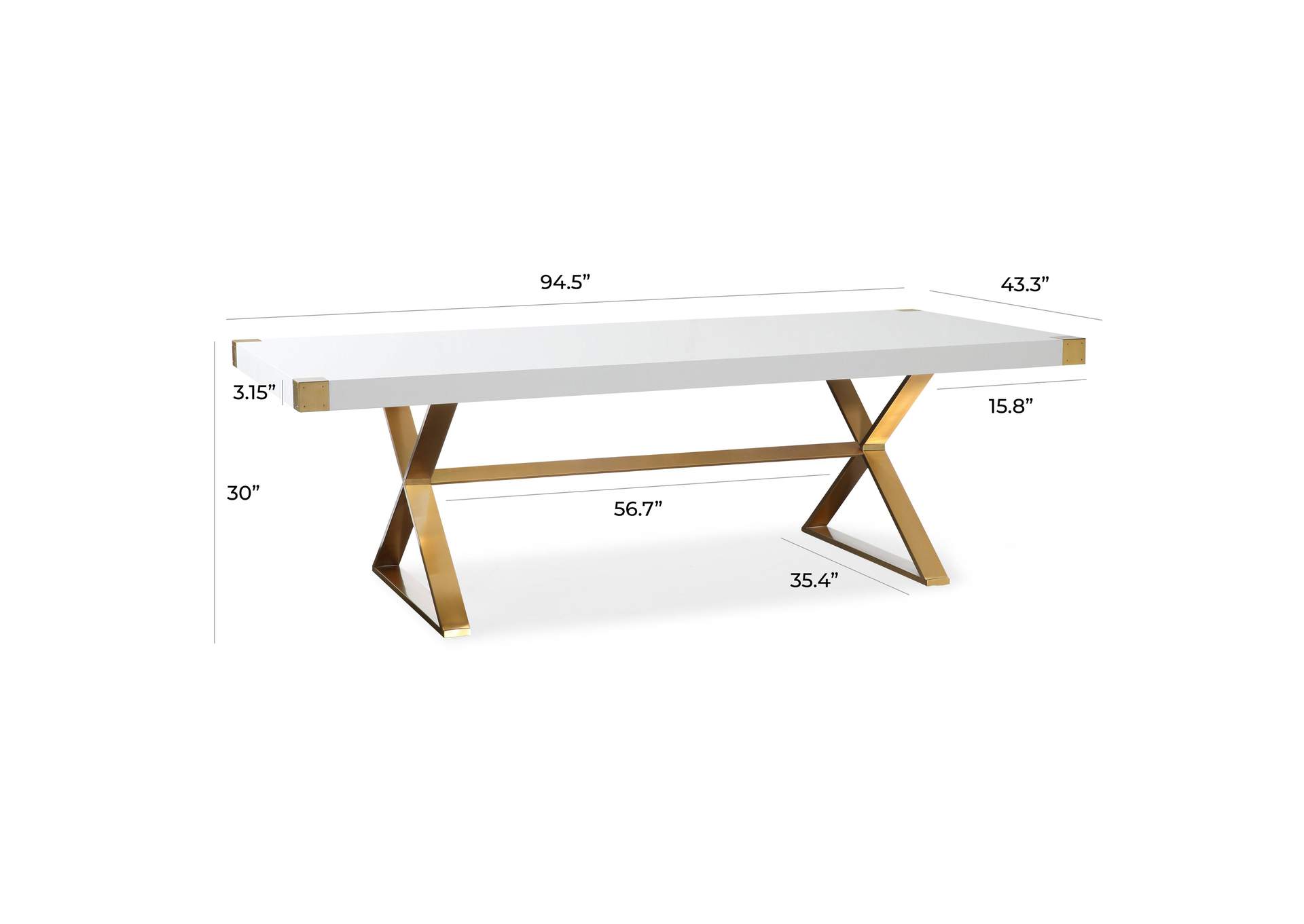 Adeline White Lacquer Dining Table image 7