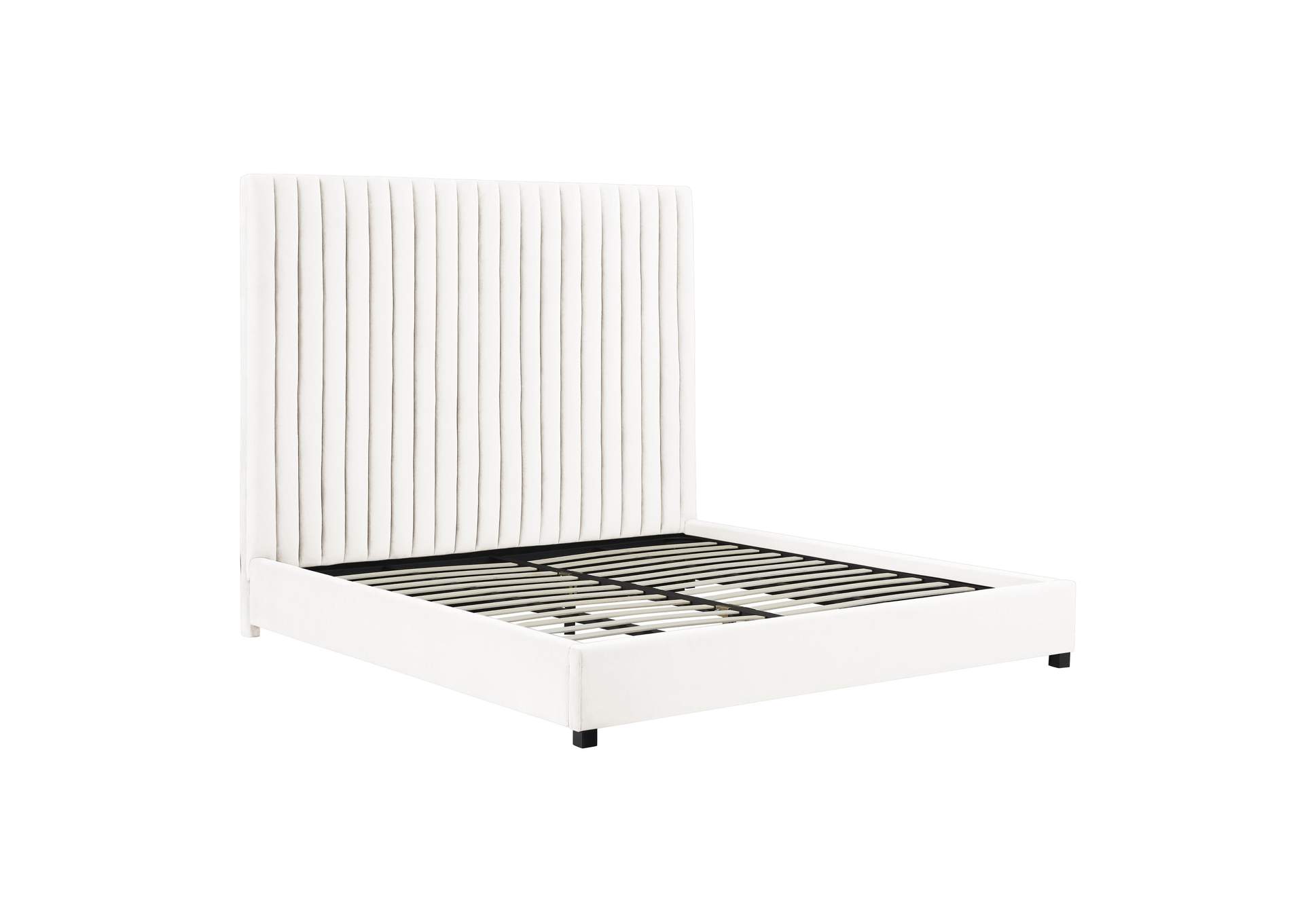 Arabelle White Velvet King Bed image 5
