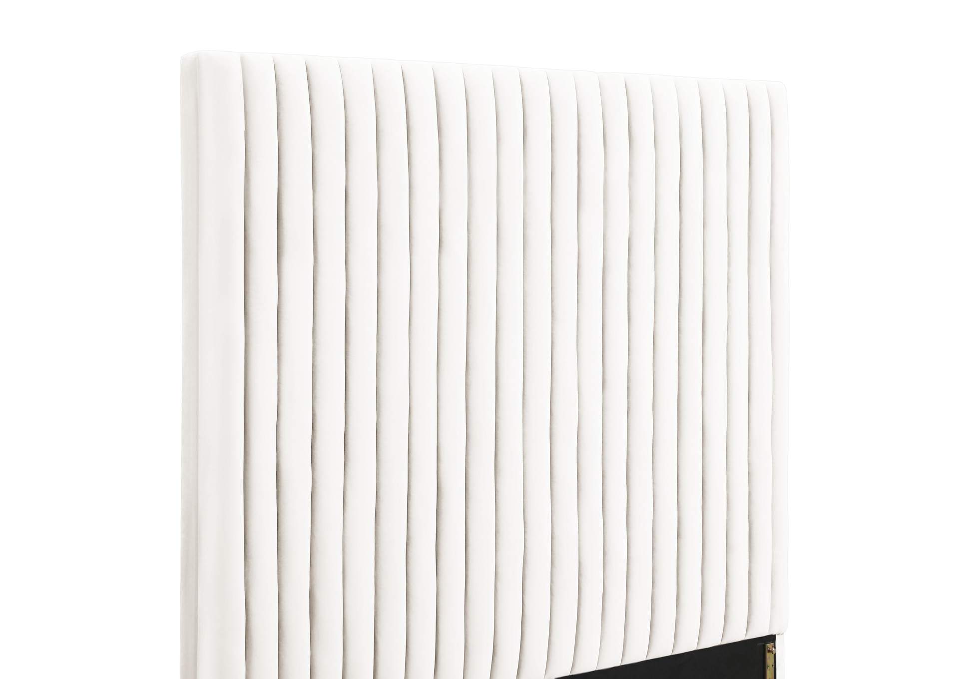 Arabelle White Velvet King Bed image 6