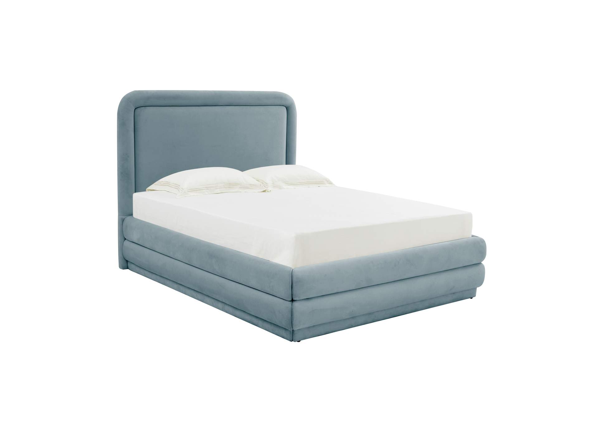 Briella Bluestone Velvet Full Bed image 1