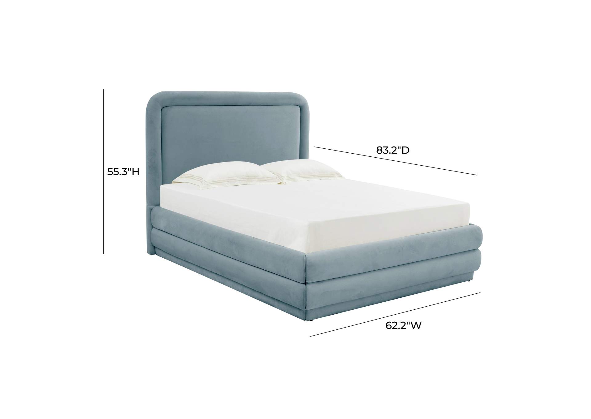Briella Bluestone Velvet Full Bed image 6