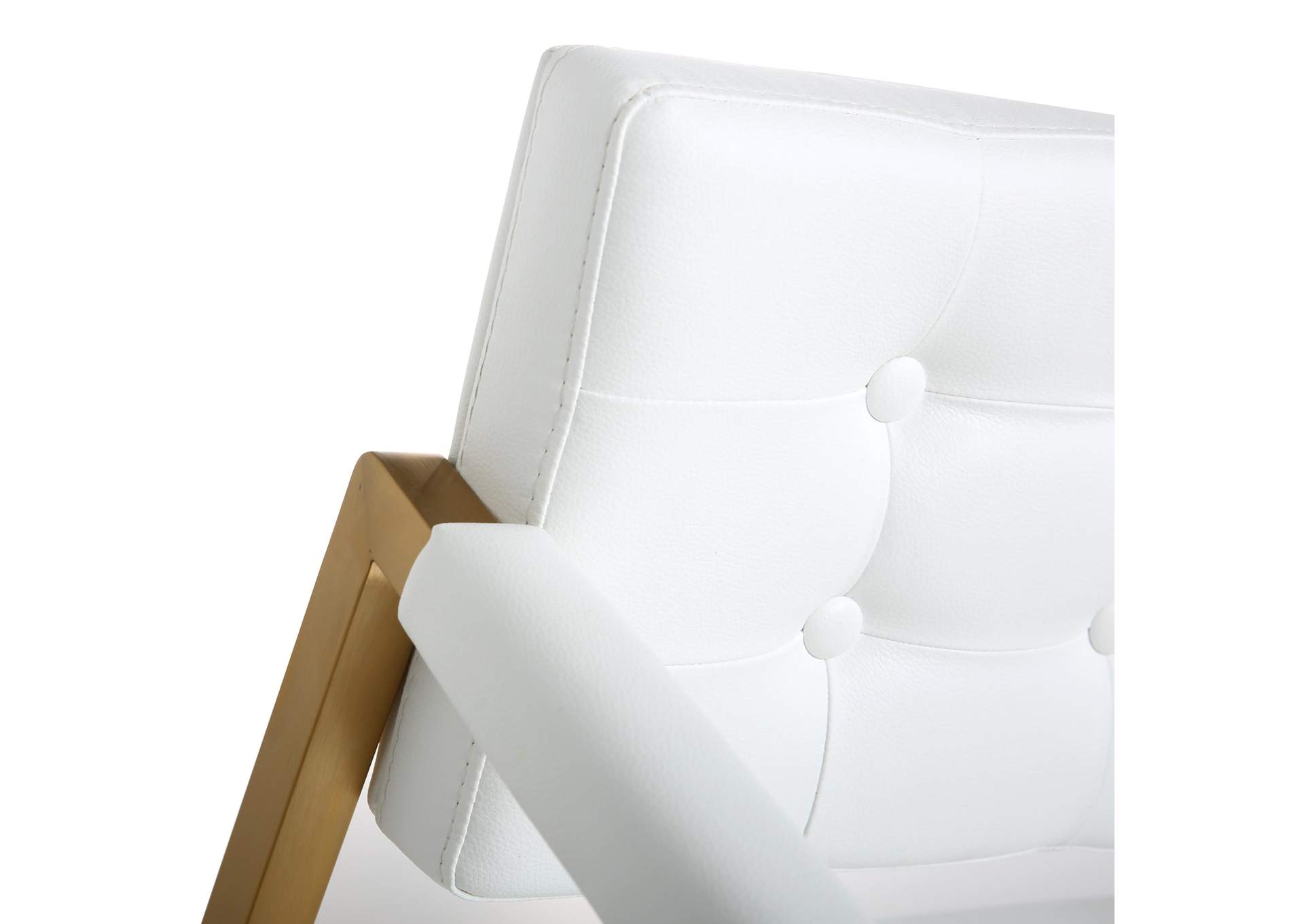 Director White Performance Vegan Leather and Gold Steel Counter Stool image 9