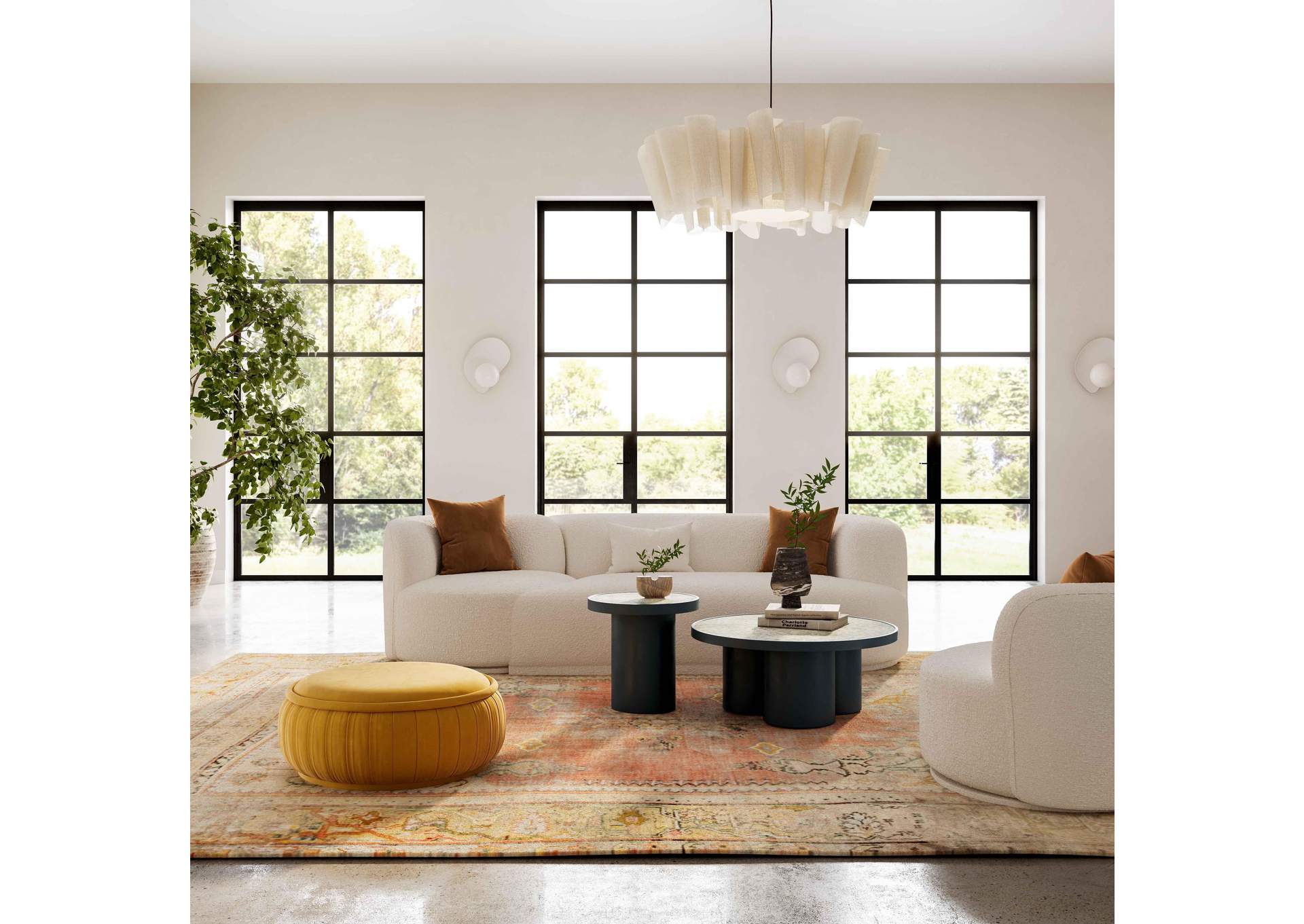 Fickle Cream Boucle Swivel Chair image 3