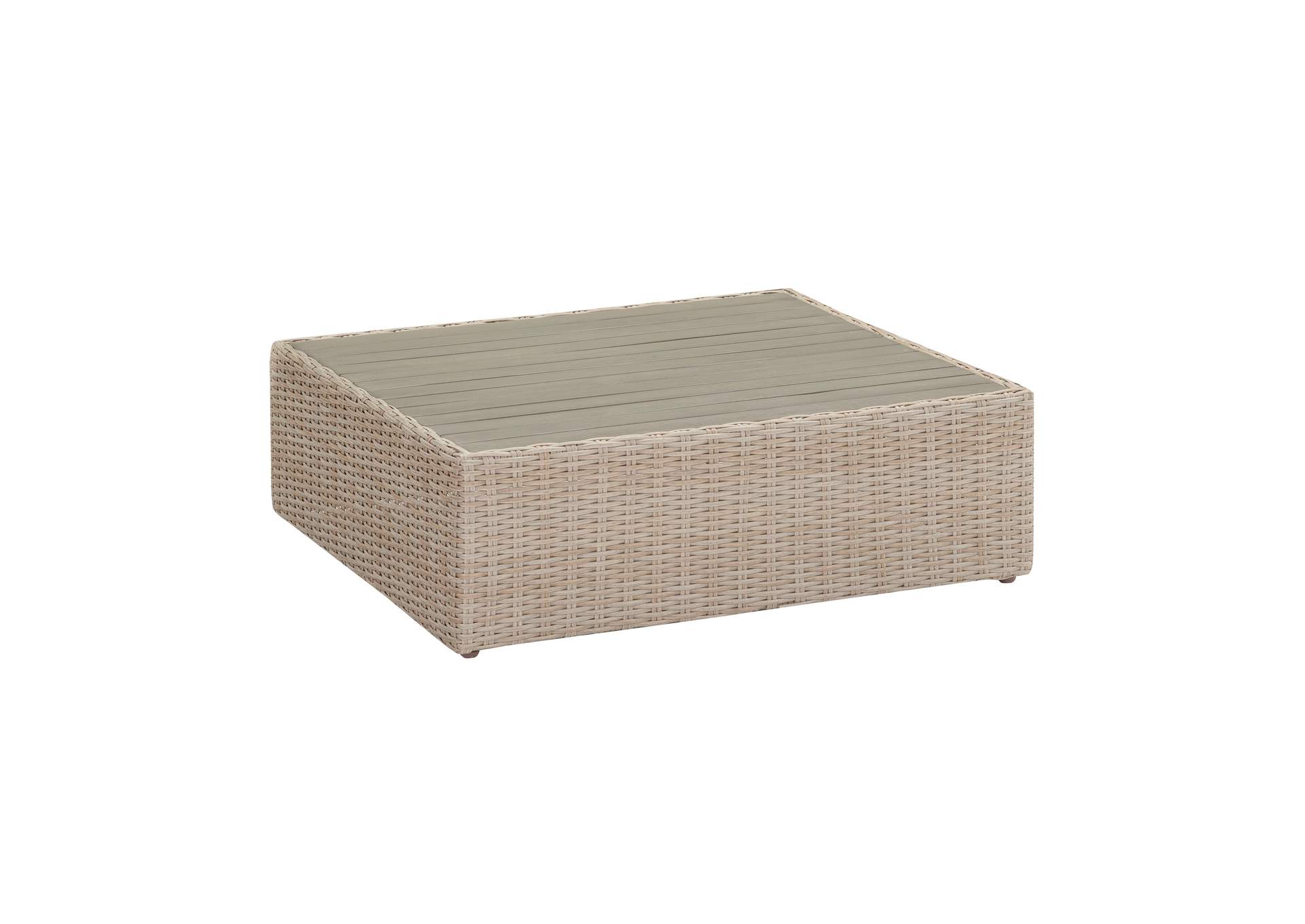 Cali Natural Wicker Outdoor Ottoman image 5