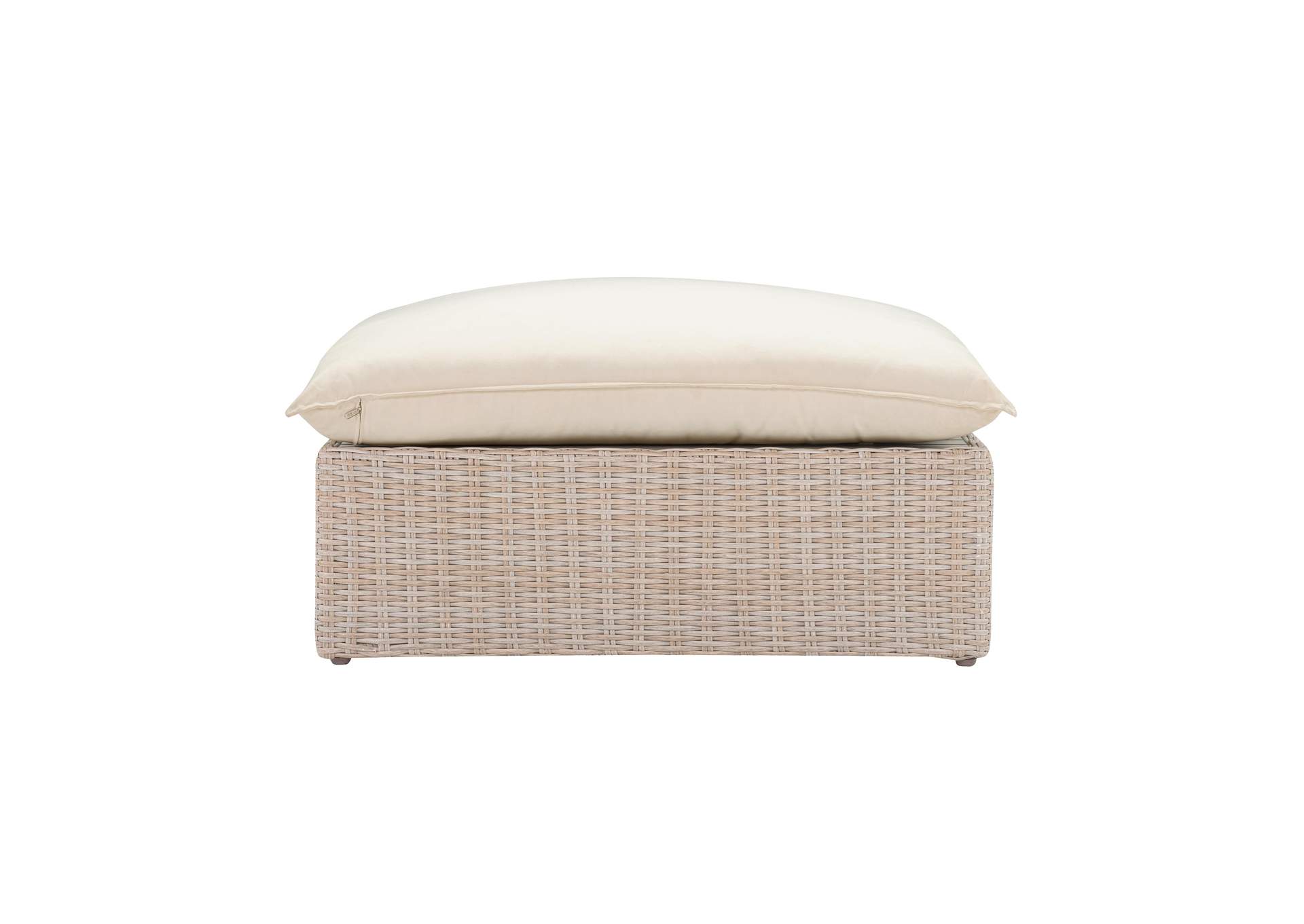 Cali Natural Wicker Outdoor Ottoman image 6