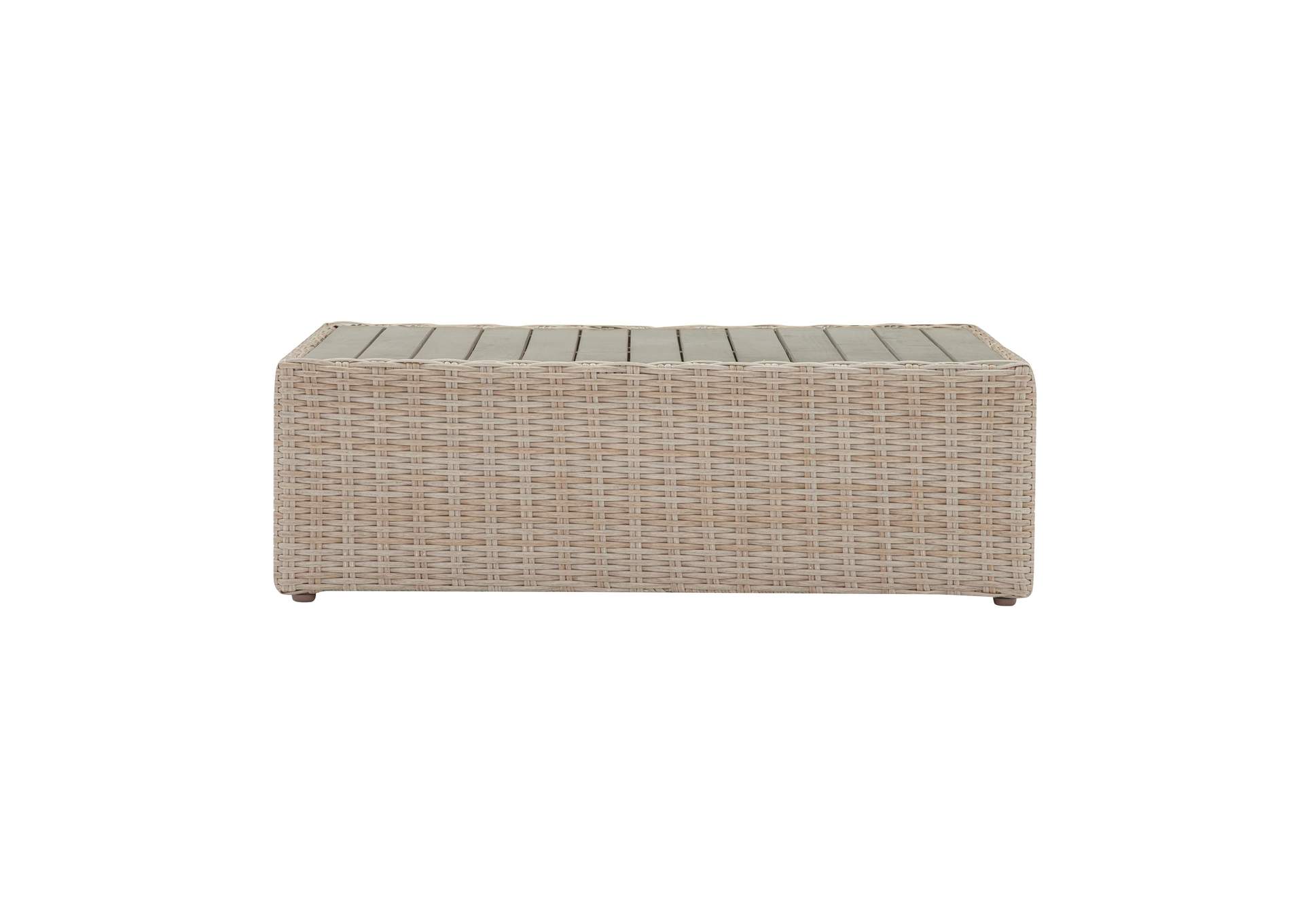 Cali Natural Wicker Outdoor Ottoman image 7