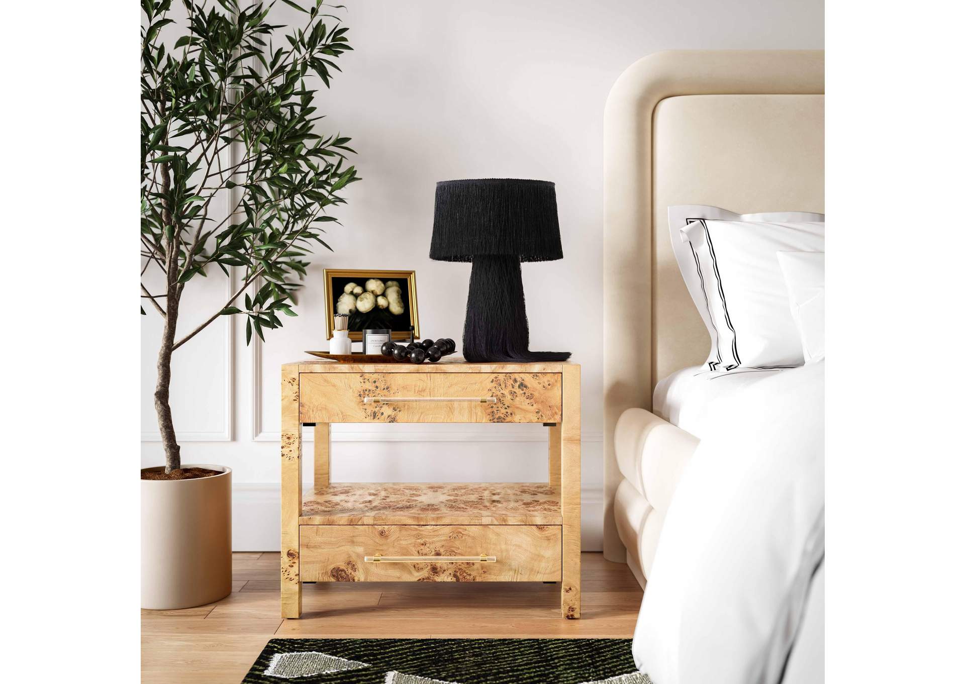 Brandyss Natural Burl Nightstand image 3