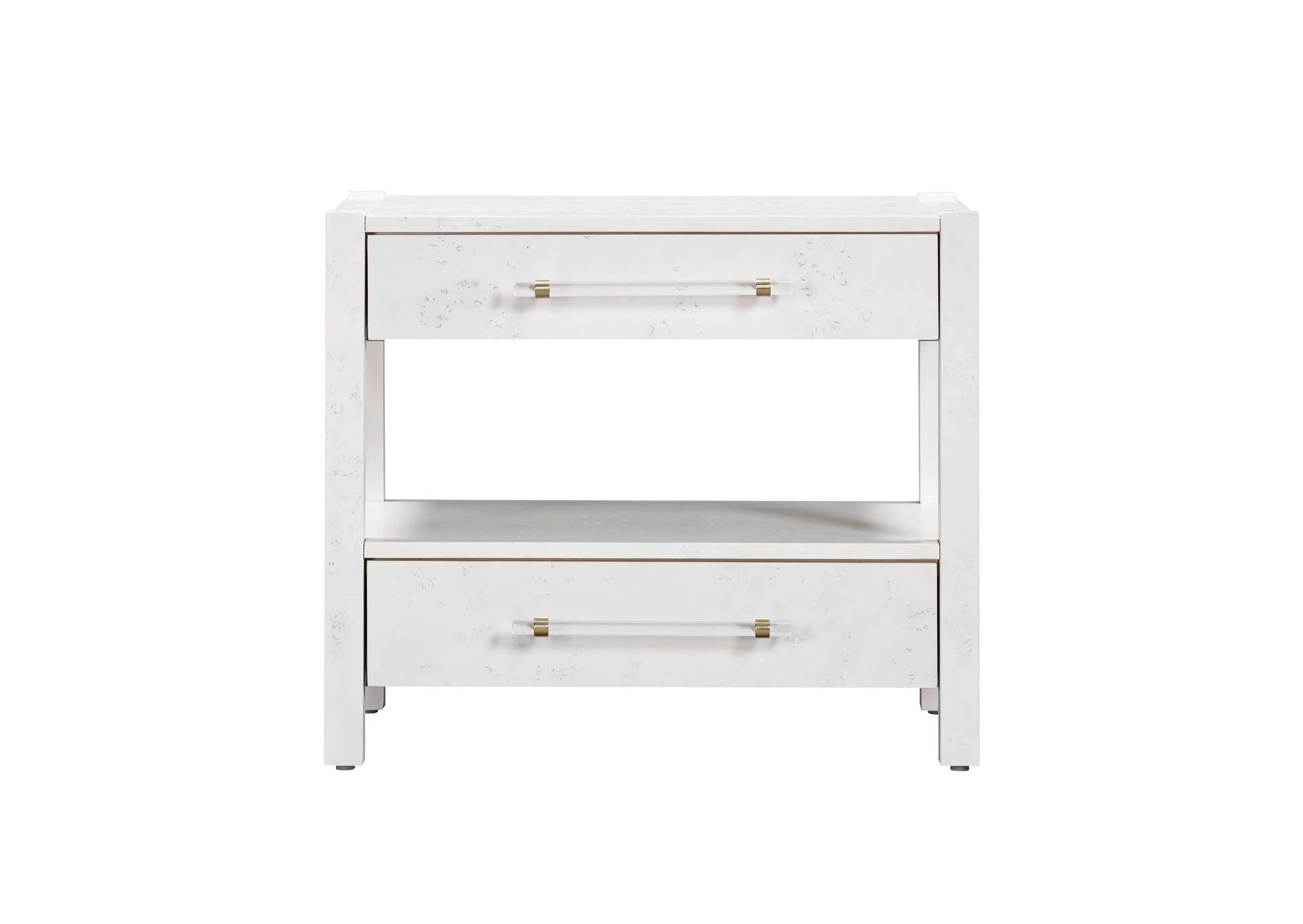 Brandyss White Burl Nightstand image 4