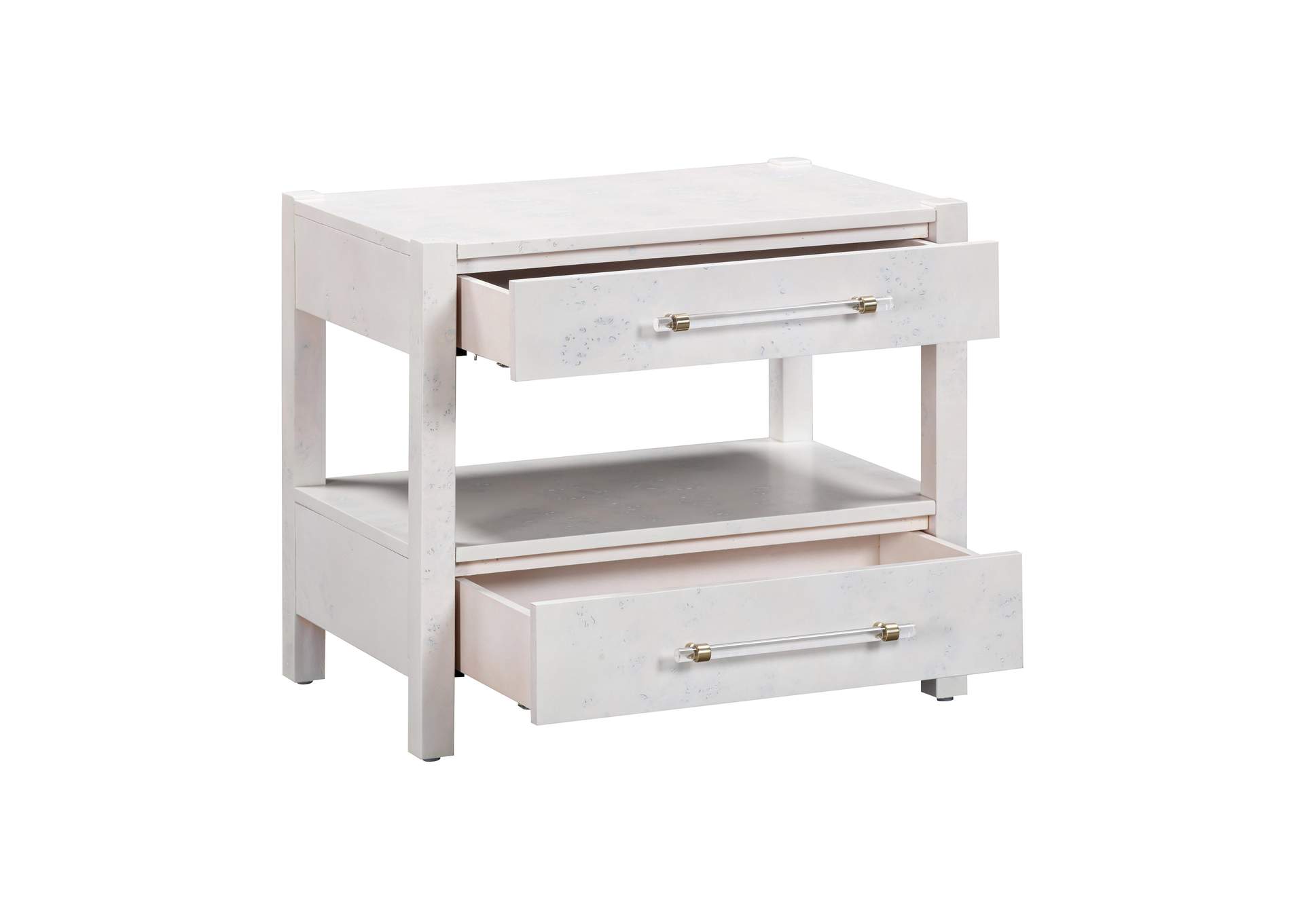 Brandyss White Burl Nightstand image 7