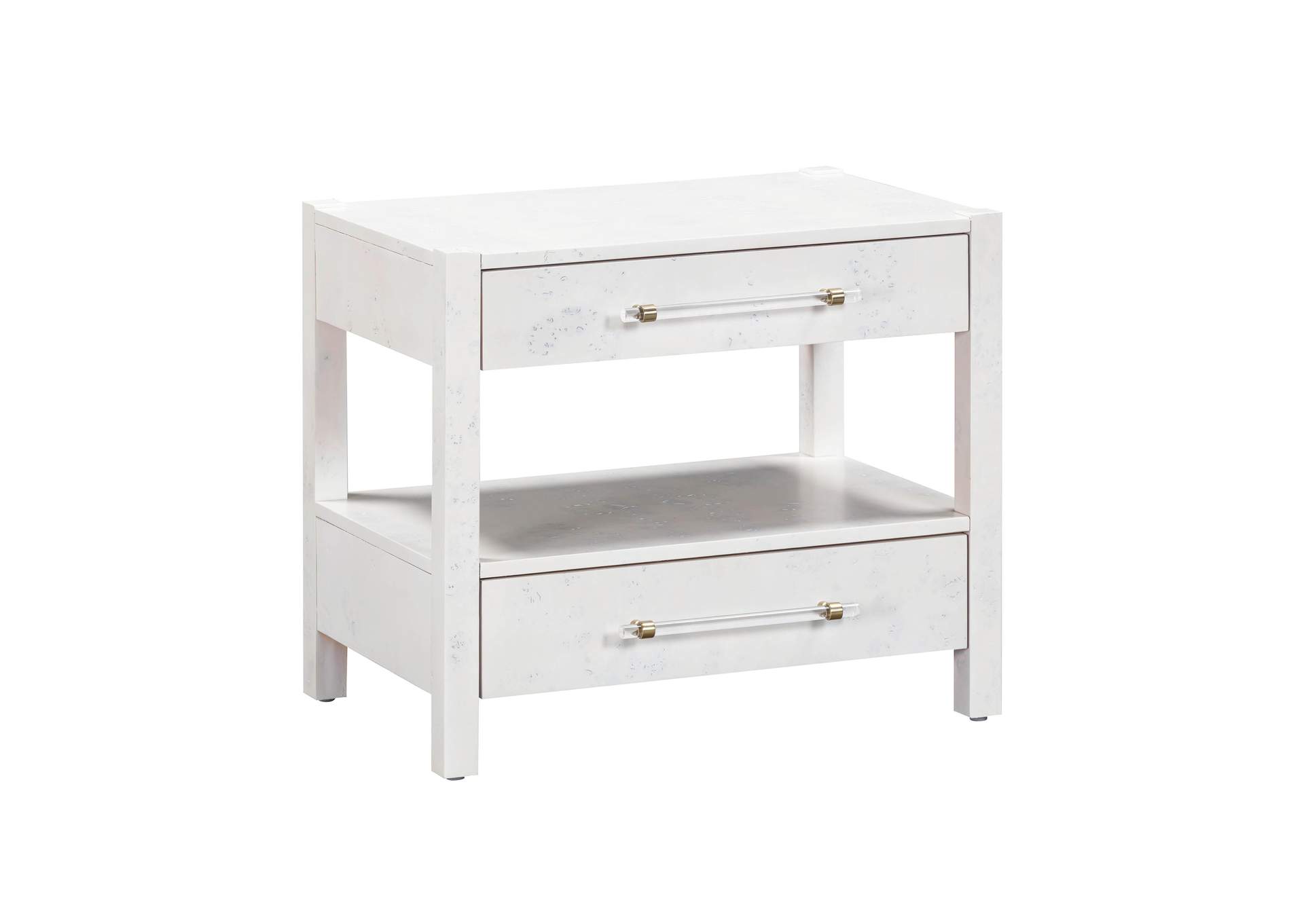 Brandyss White Burl Nightstand image 3