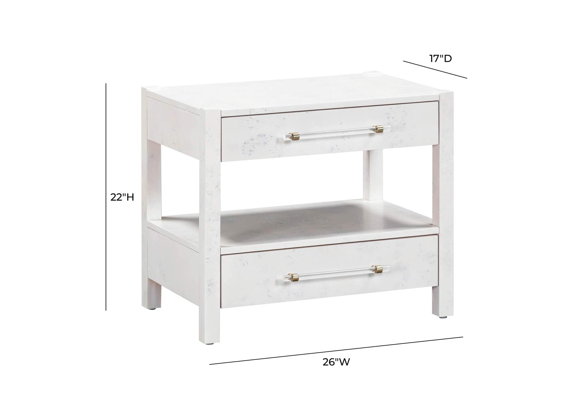Brandyss White Burl Nightstand image 1