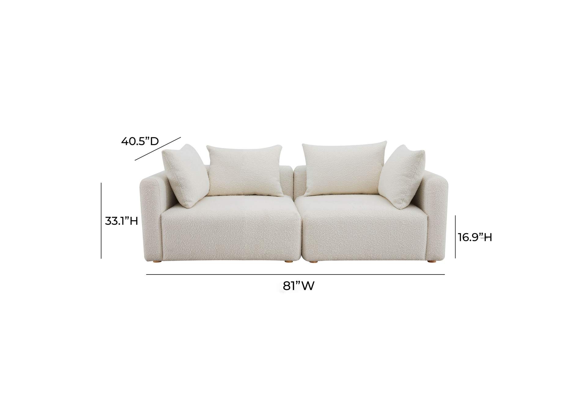 Hangover Cream Boucle Loveseat image 6