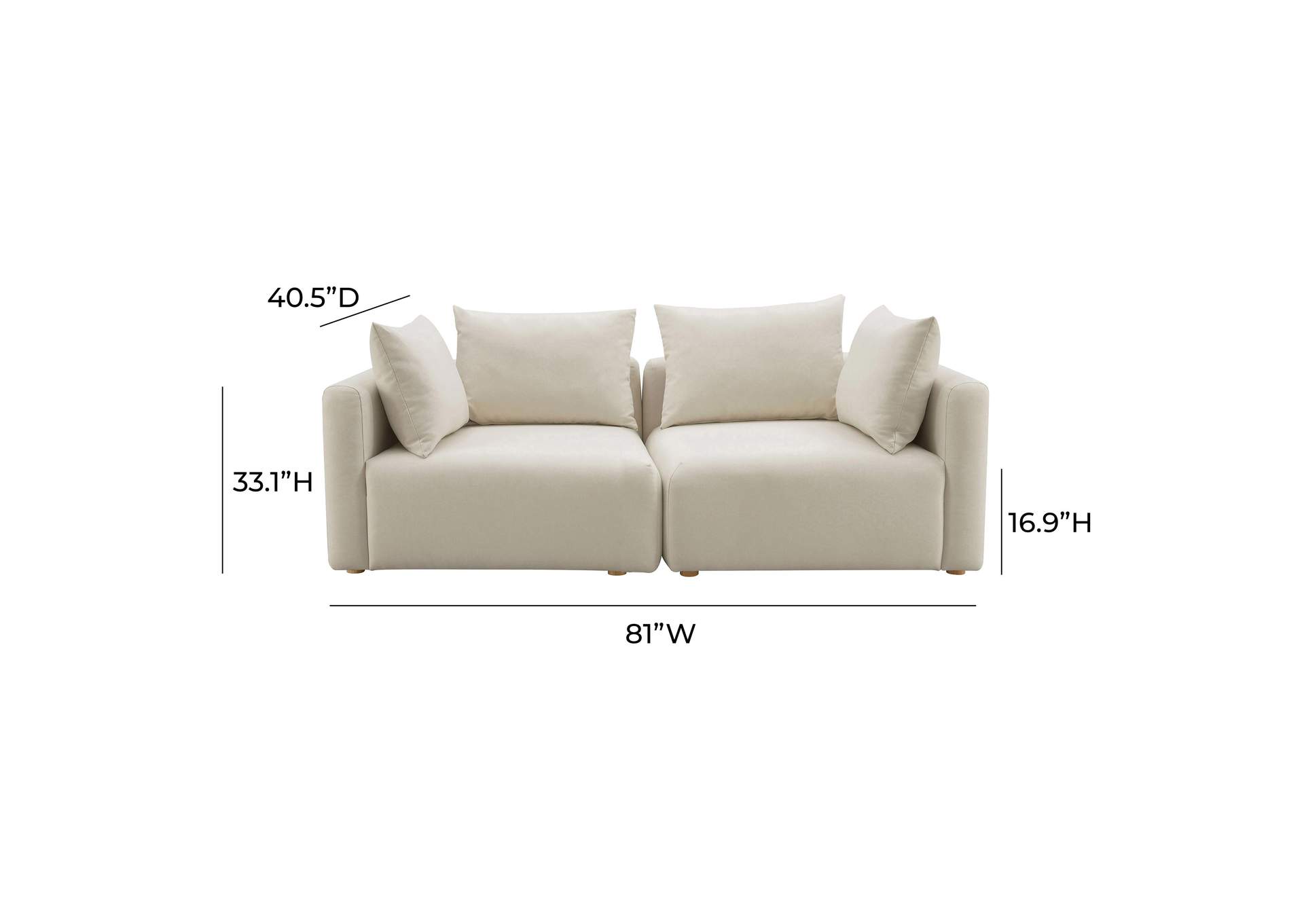 Hangover Cream Performance Linen Loveseat image 6